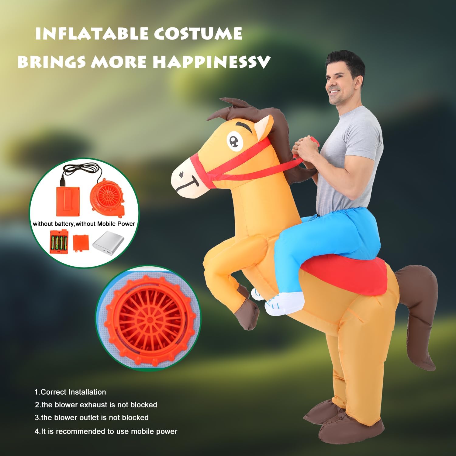 Thumbnail 2 de FXICH Disfraz caballo inflable para adultos 150‑190 cm