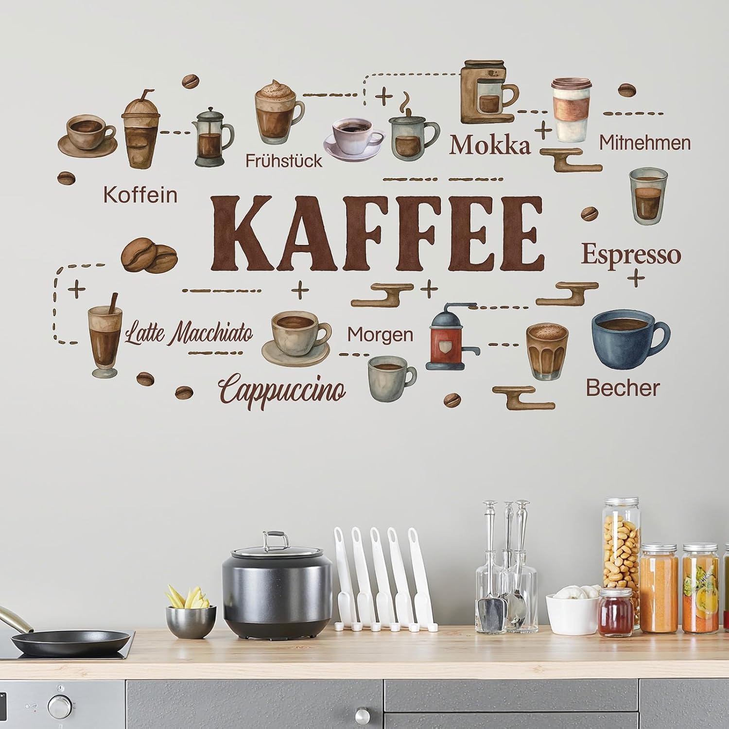 Thumbnail 4 de KAIRNE Kaffee Wandaufkleber 84 x 60 cm