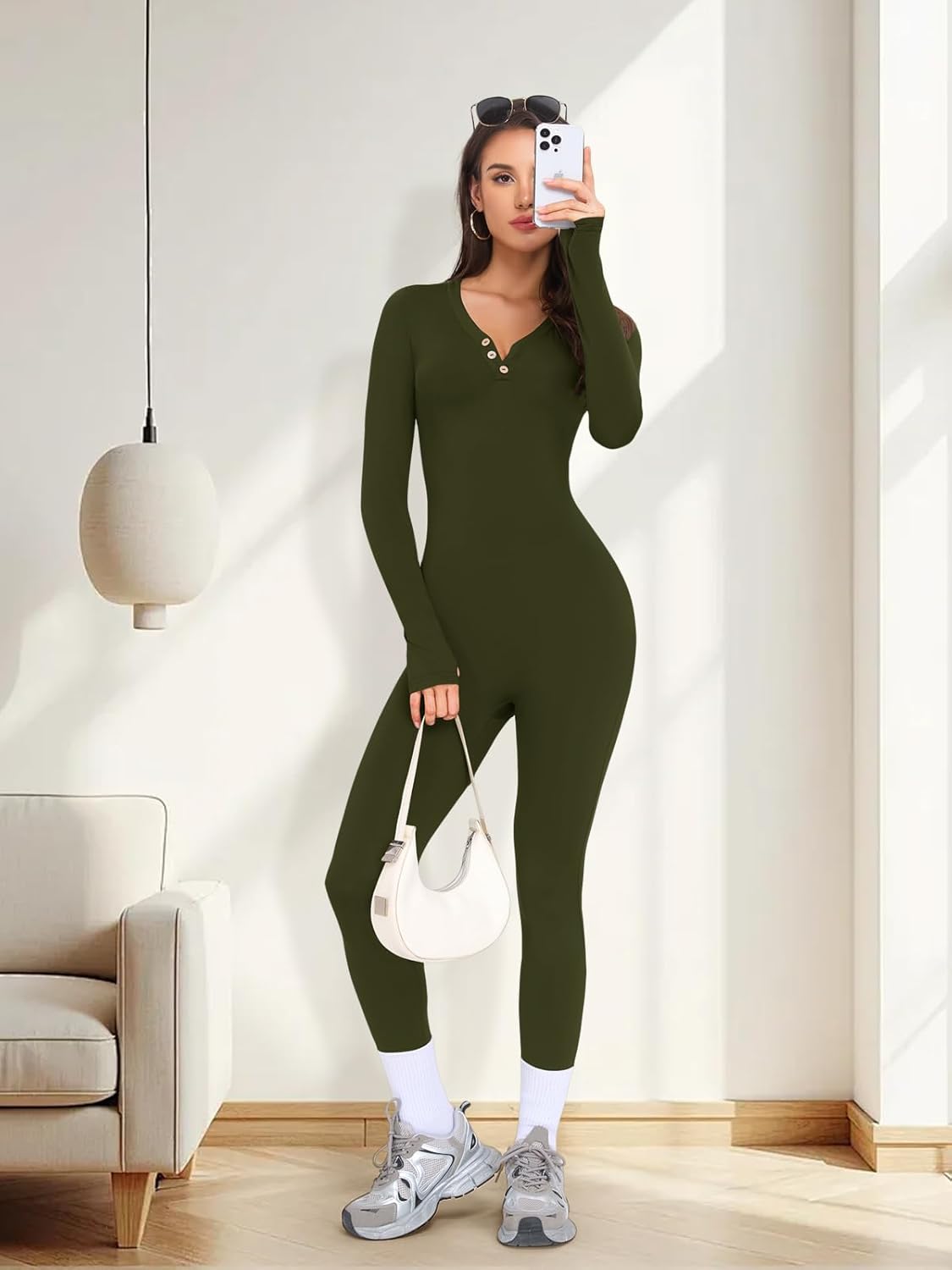 Thumbnail 6 de VUTRU Damen Sport-Jumpsuit langarm nahtloser Body-Overall für Yoga & Fitness