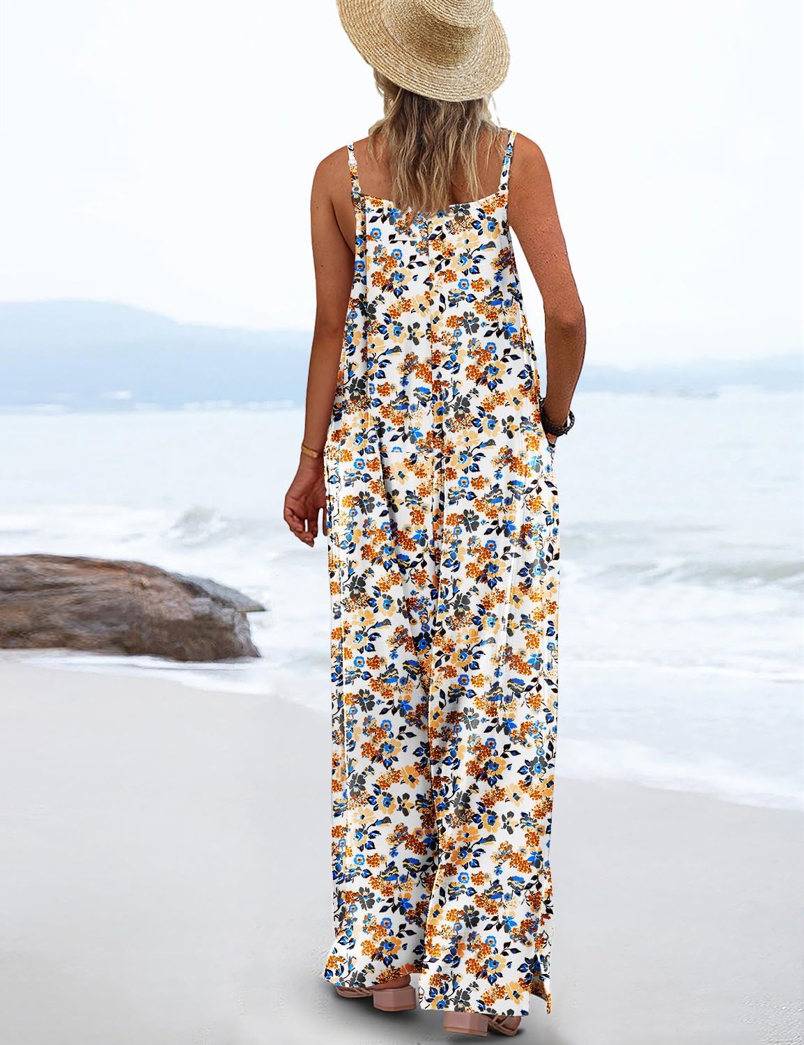 Detalle de YESNO Women's Dungarees: Summer Casual Wide Leg Overalls