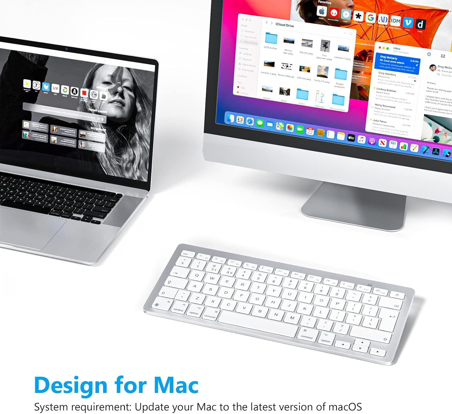 Thumbnail 1 de OMOTON Mac Bluetooth Keyboard, 10 m range