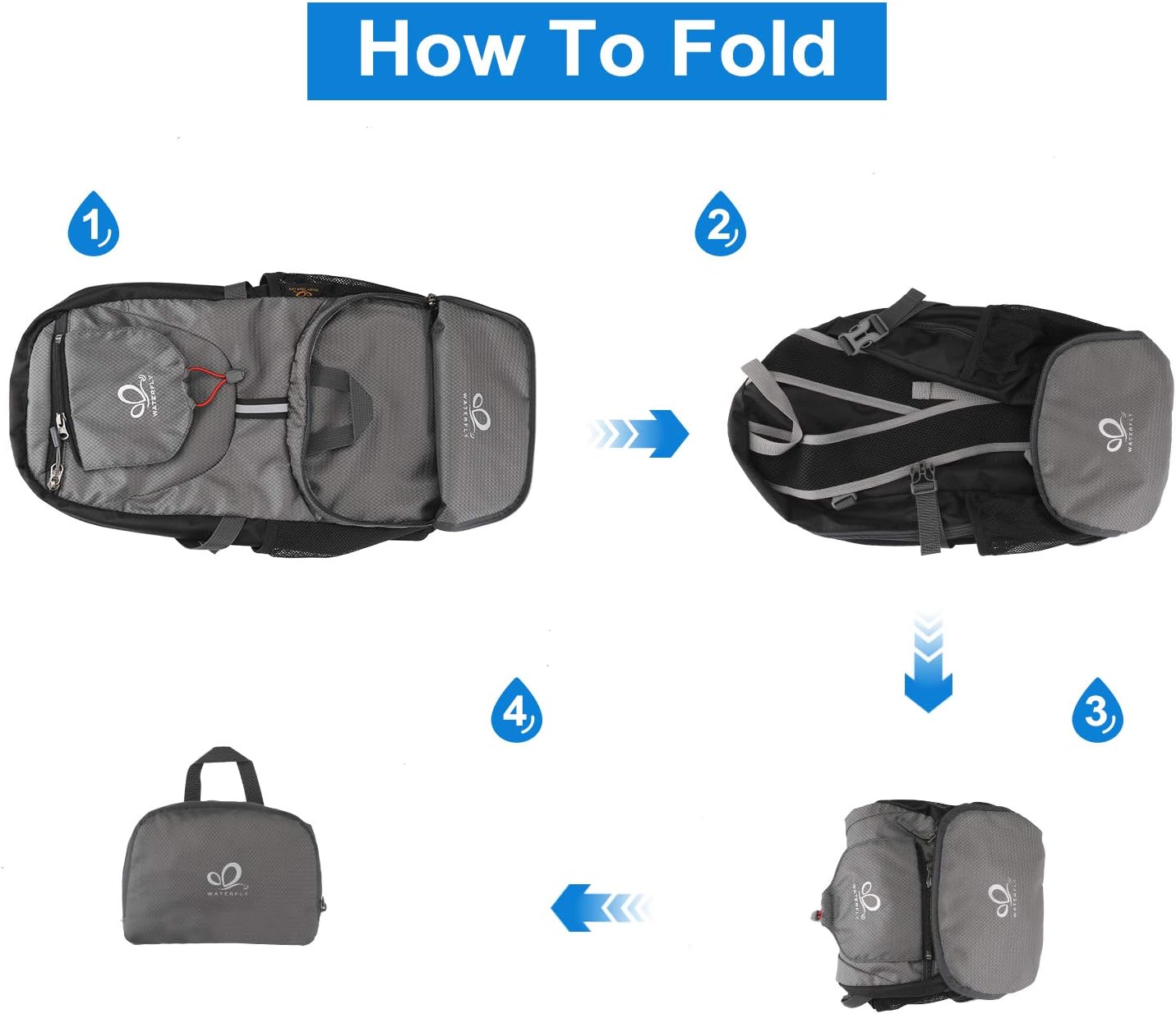 Detalle 2 de WATERFLY Ultraleicht 20L faltbarer Rucksack