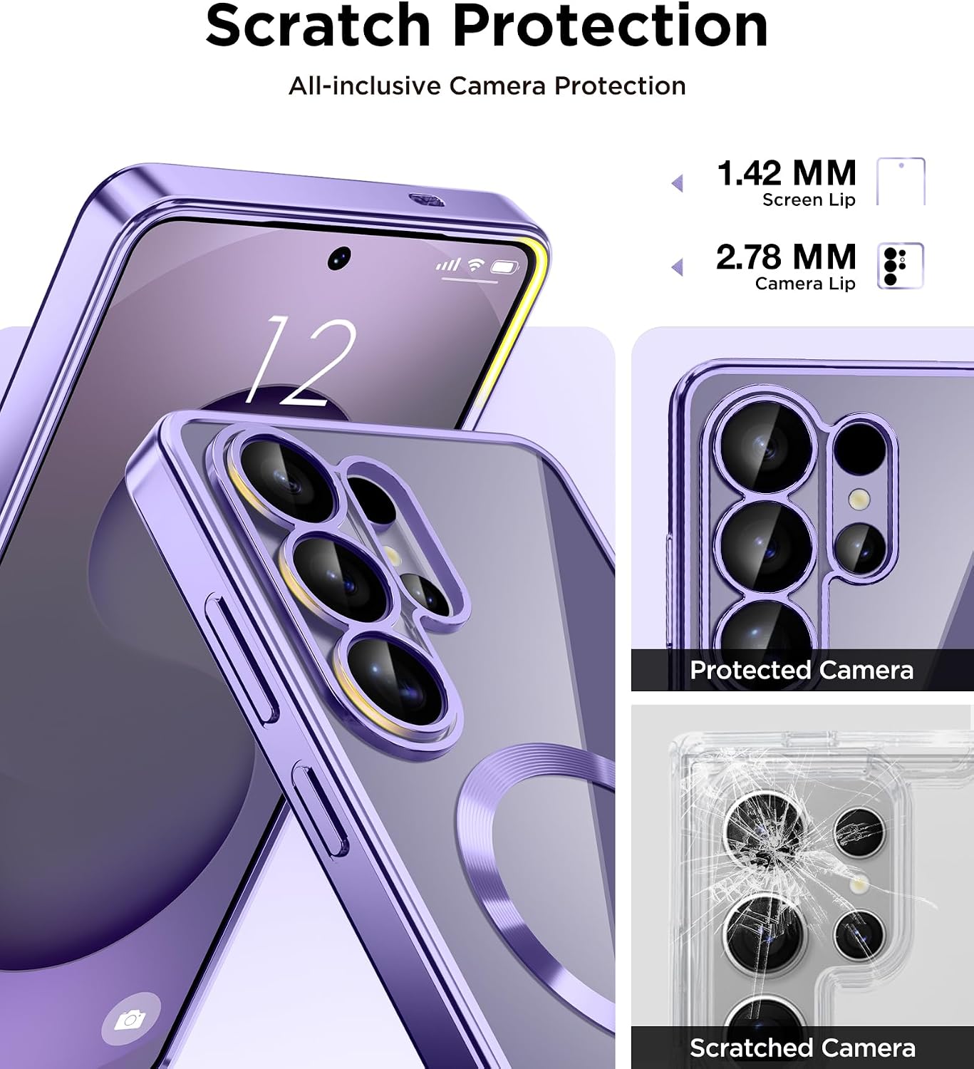 Detalle de Magnetic Case for Samsung Galaxy S26 Ultra with Screen Protector – Slim, Military-Grade Shield with 360° Protection