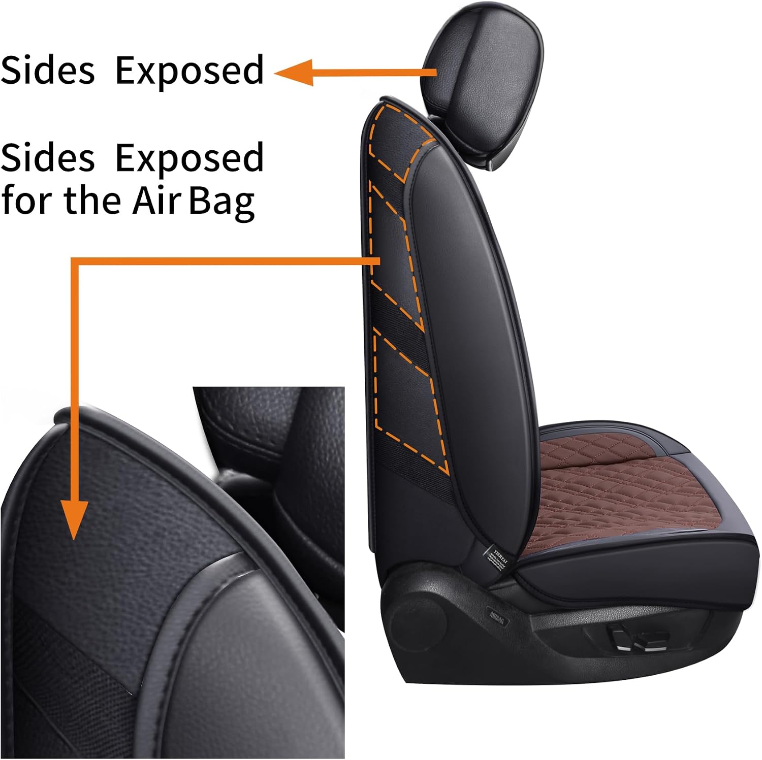 Thumbnail 3 de YIERTAI Car Seat Covers for Dodge Ram 2009-2026 Brown