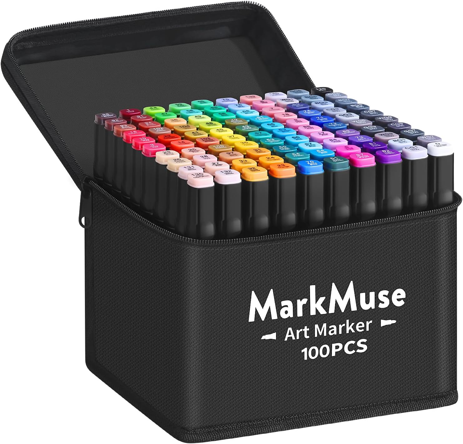 MarkMuse Marcatore 100 Colori: Pennarelli Doppia Punta con Asciugatura Rapida per Illustrazione e Disegno