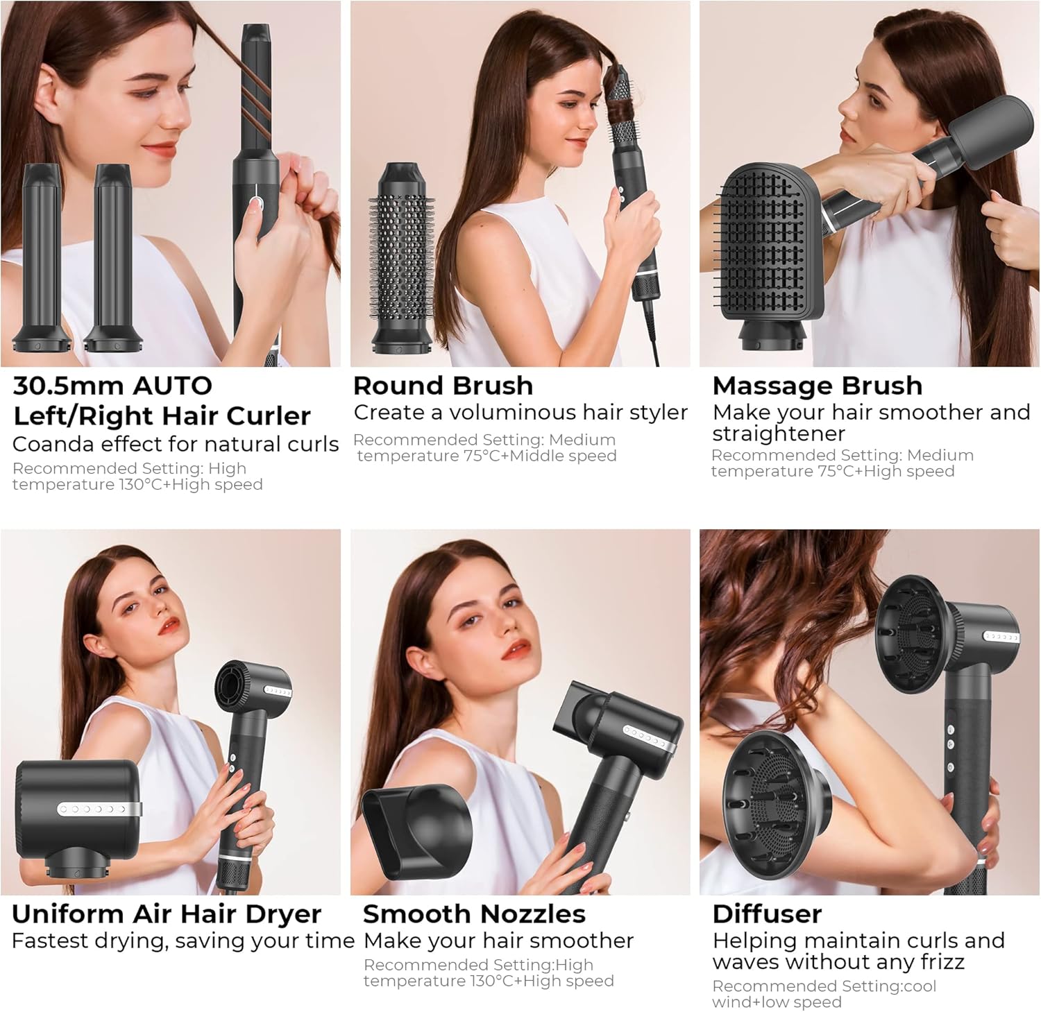 Thumbnail 5 de OKWRAP Airbrush 7 en 1 Seche Cheveux: polyvalence et soin pour cheveux à domicile