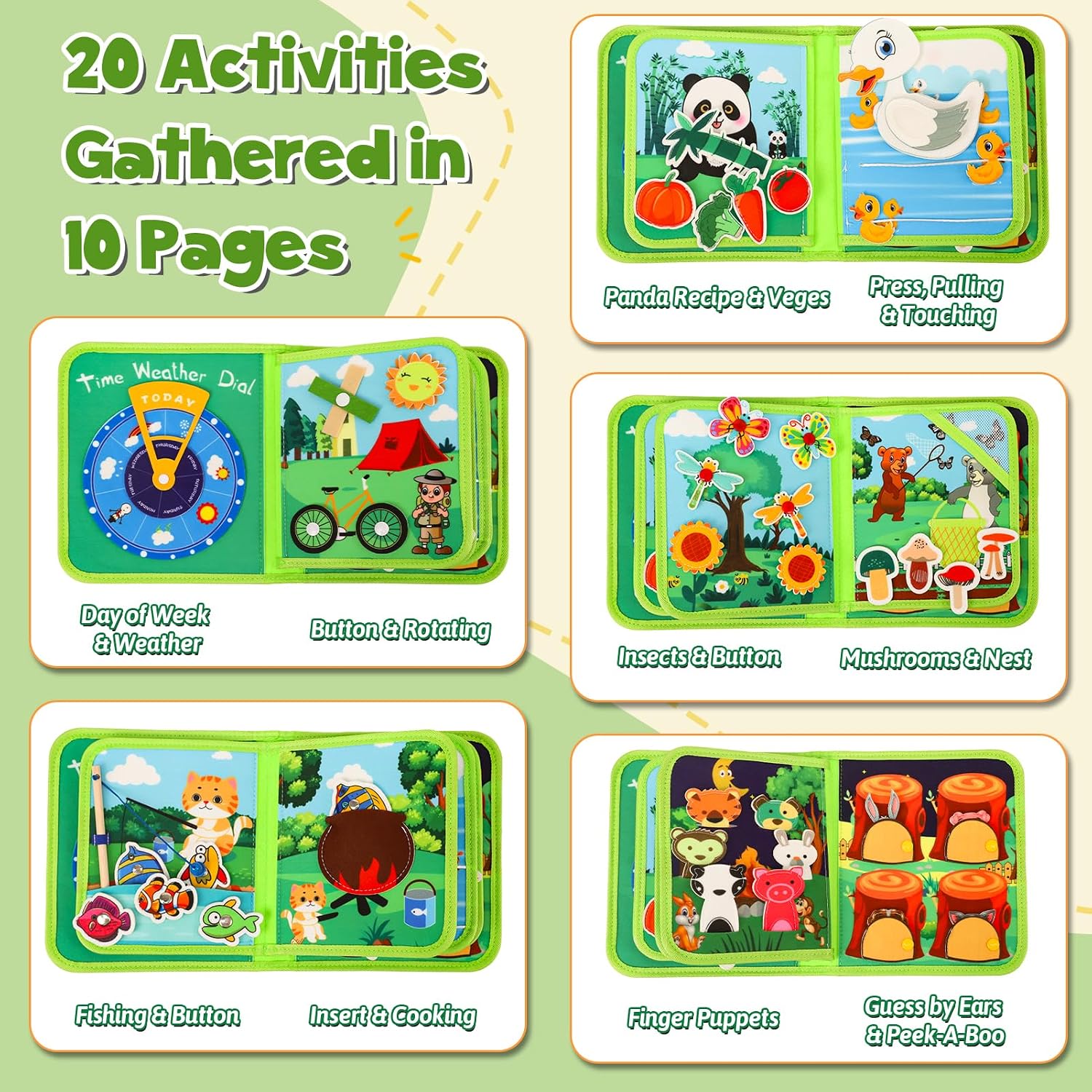 Thumbnail 2 de LZDMY Baby Montessori Busy Book for 2–3 Year Olds – Forest Animals Sensory Learning