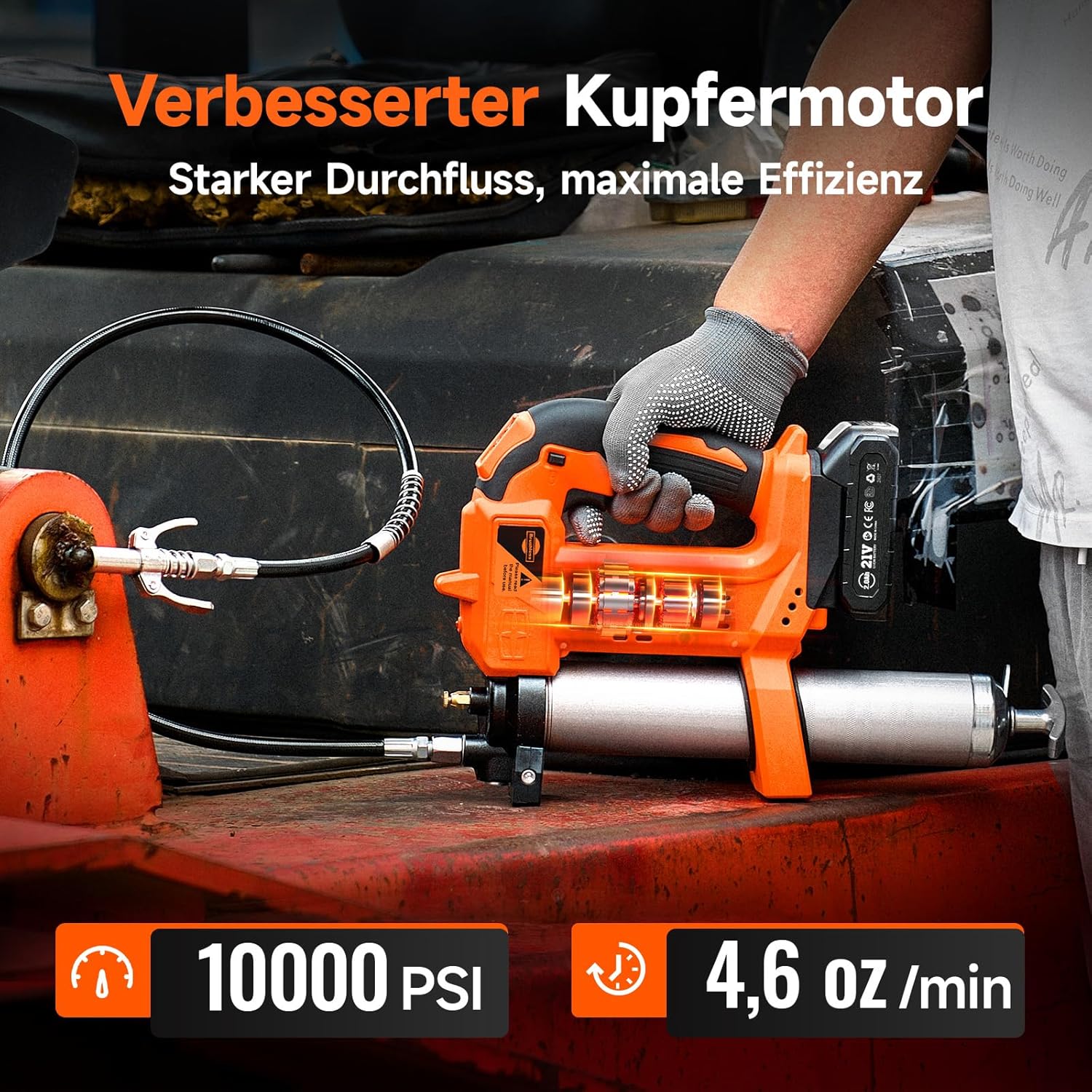 Thumbnail 1 de TaskStar TaskStar 10000 PSI Akku-Fettpresse