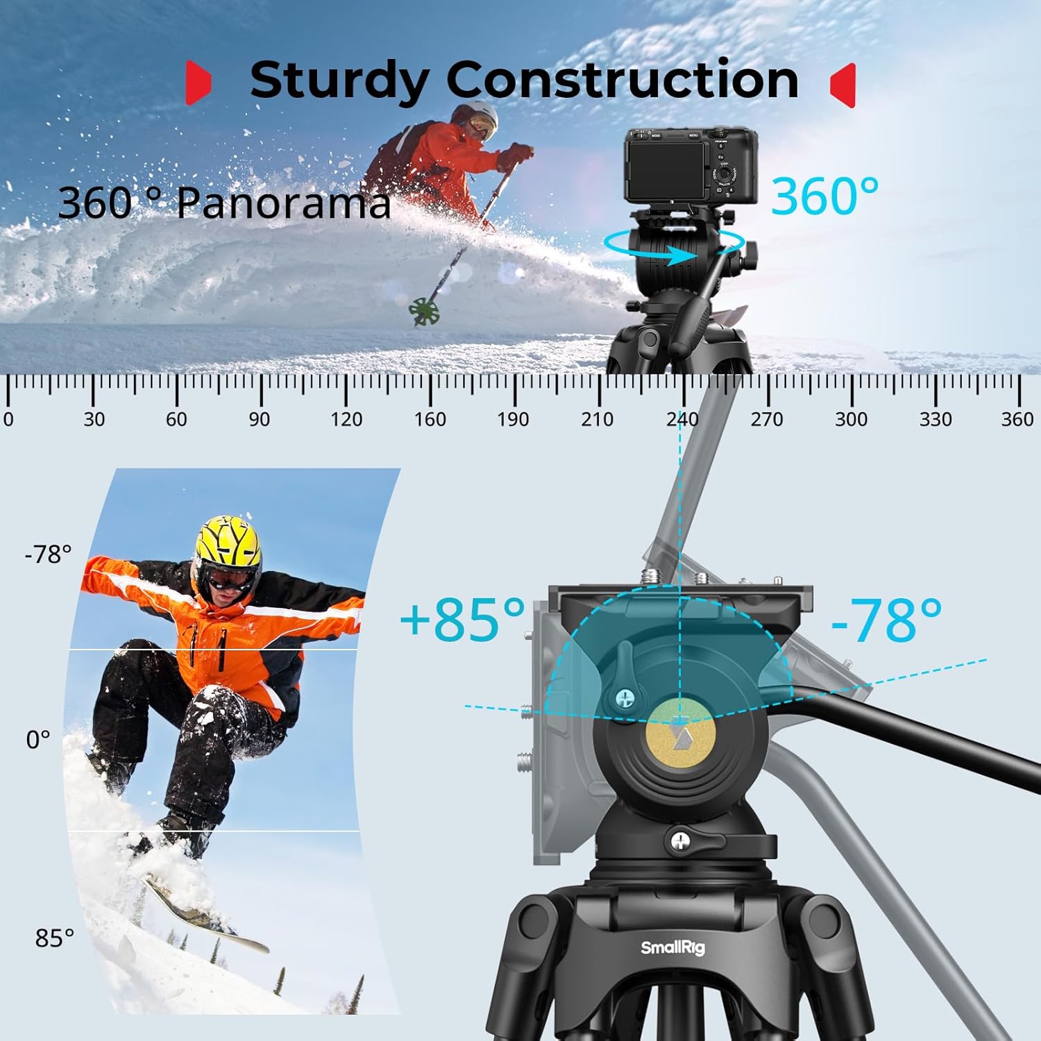 Thumbnail 6 de SmallRig FreeSpeed Heavy Duty Video Tripod, 75" with Fluid Head (FSD14-5442)