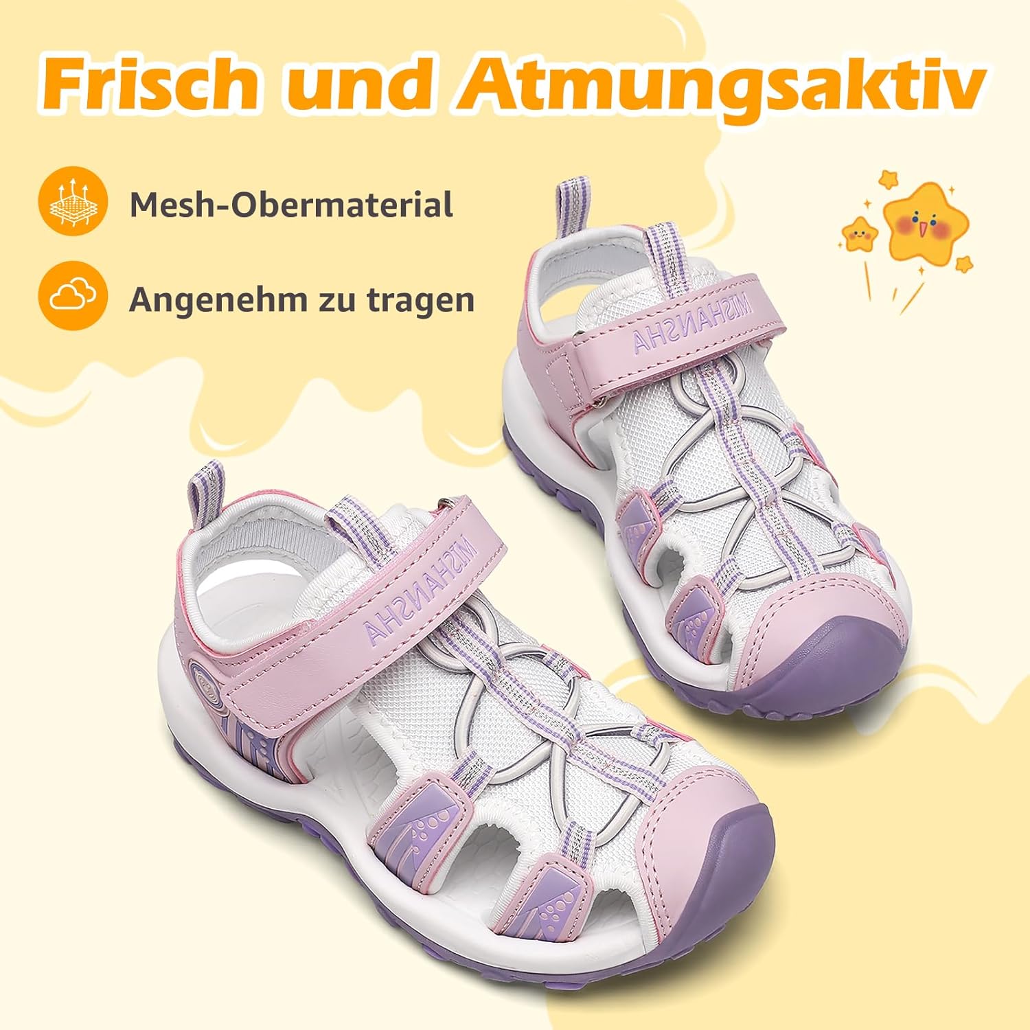 Thumbnail 3 de Mishansha Sandalen Mädchen Sommer – Geschlossene, atmungsaktive Outdoor-Sandalen (EU 25–38)