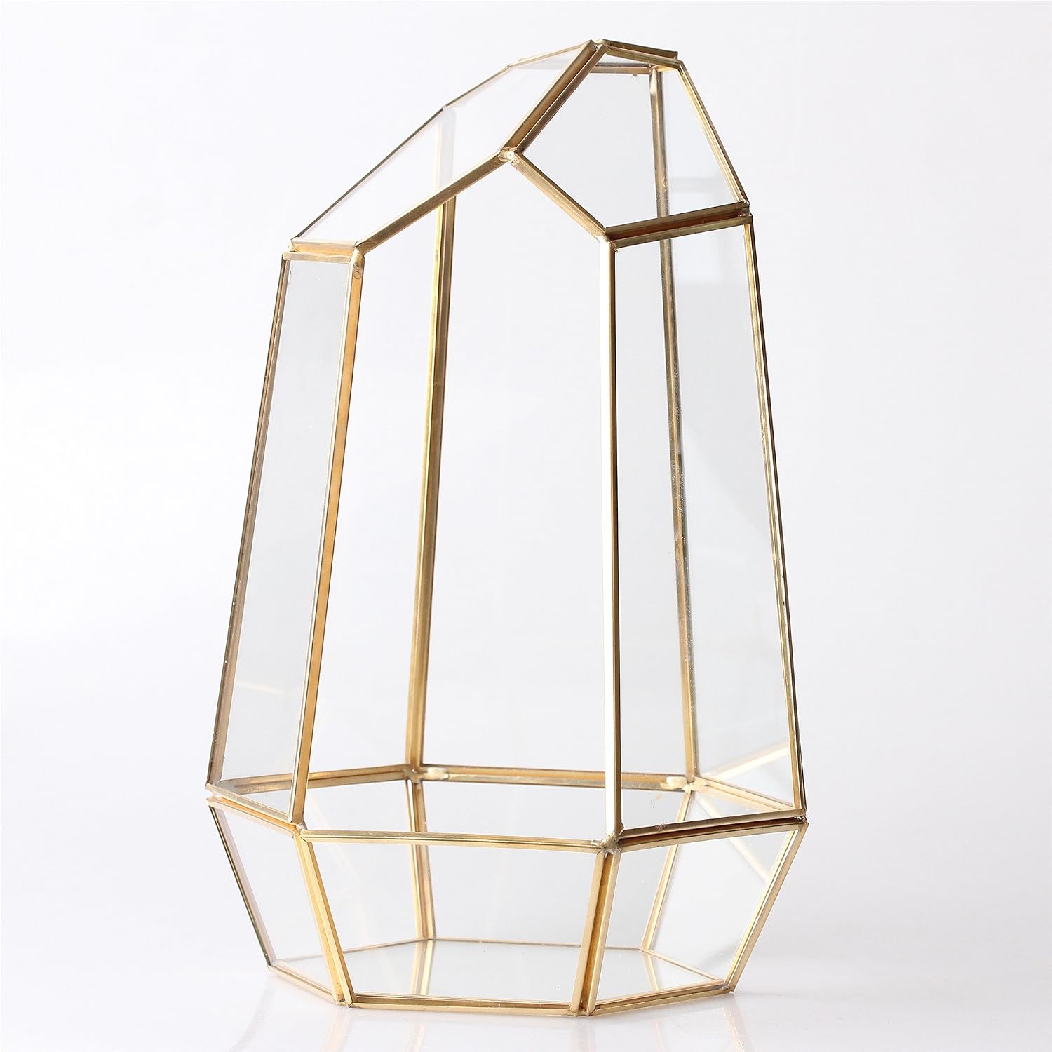 Detalle de NCYP 20150620003TT, złote terrarium geometryczne ze szkła i mosiądzu, 25 cm