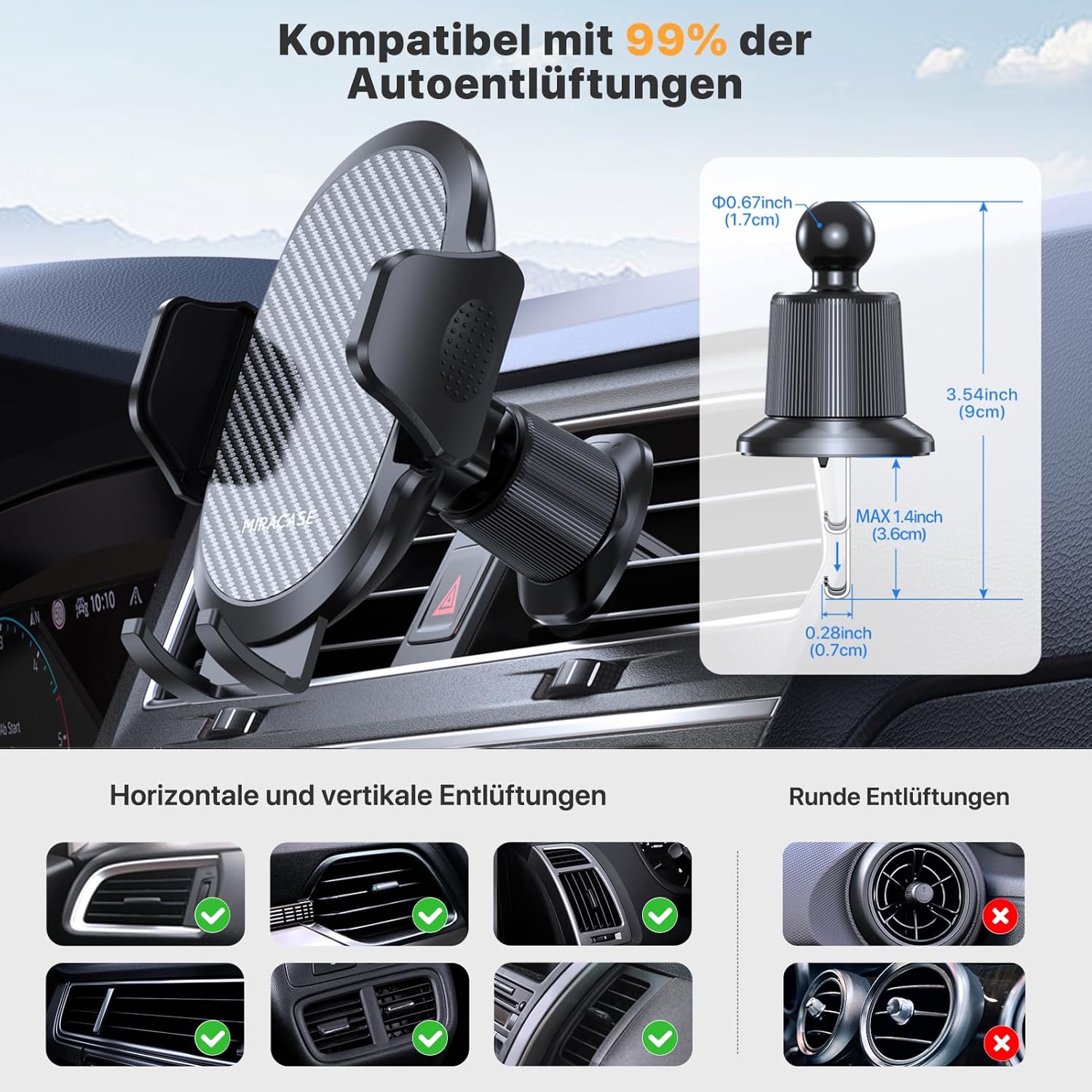 Thumbnail 4 de Miracase Handyhalterung Auto 4,0–7,2 Zoll