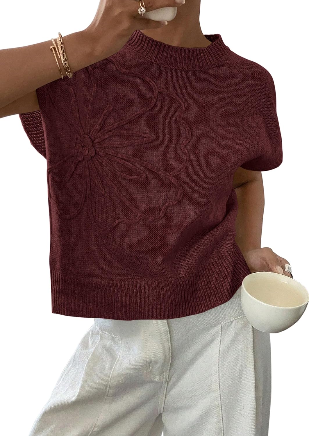 Thumbnail 6 de PRETTYGARDEN 2026 Flower Knit Sweater Vest S