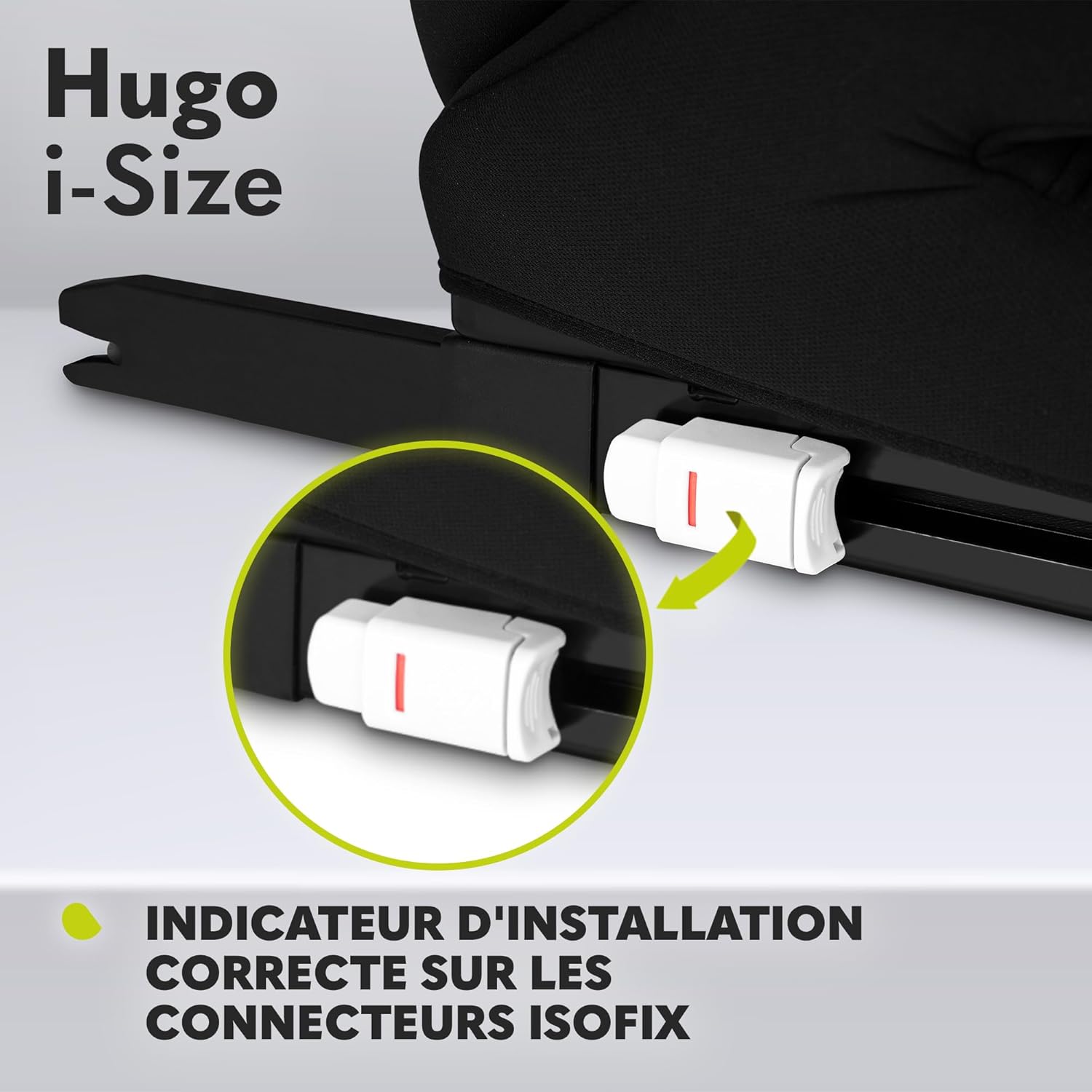 Detalle de LIONELO Hugo i-Size Rehausseur Voiture Enfant G2/3, 100–150 cm, ISOFIX, Memory Foam, réhausseur avec appui-tête réglable et protection latérale