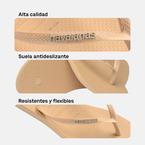Detalle de Havaianas Slim Logo Pop Up: chanclas con logo en contraste para mujer