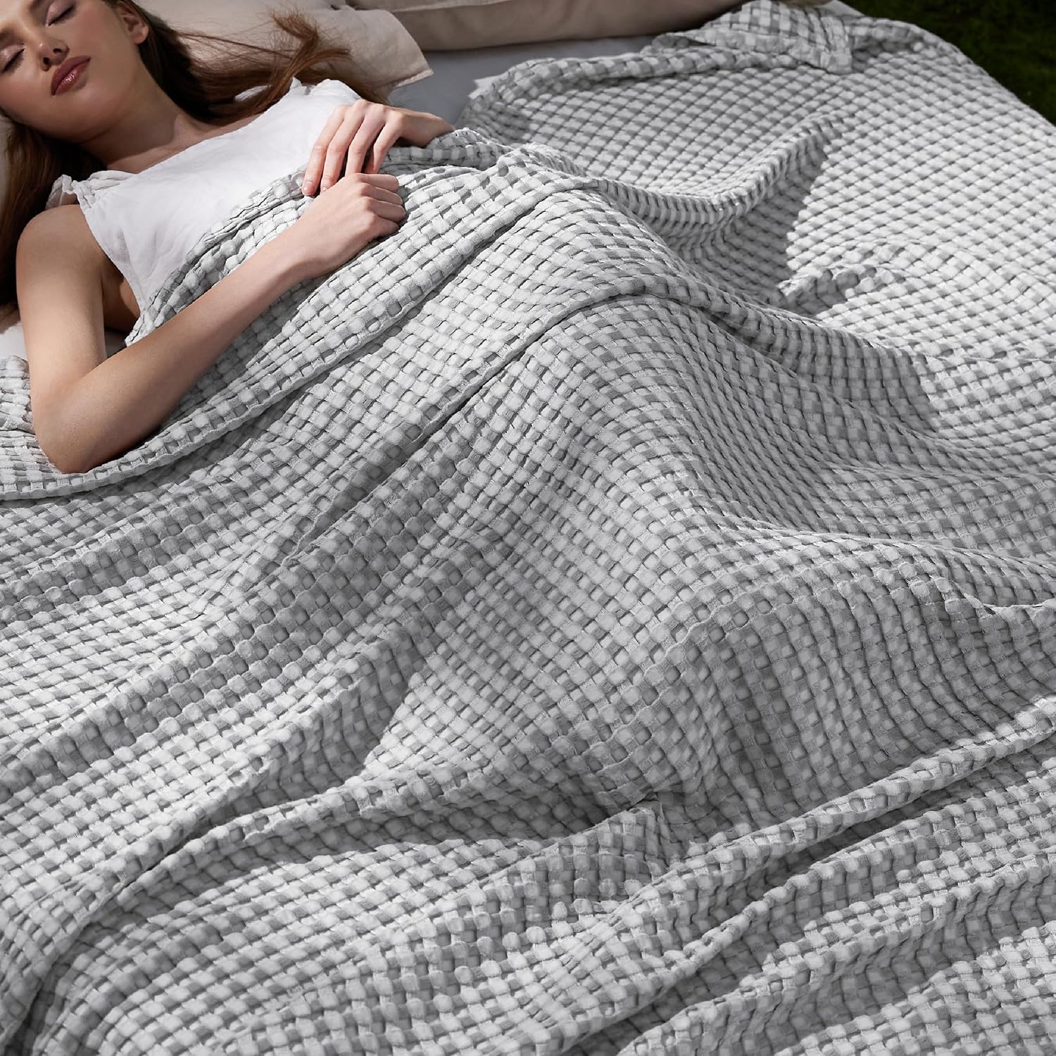 Detalle de Bedsure Cooling Waffle Blanket, King