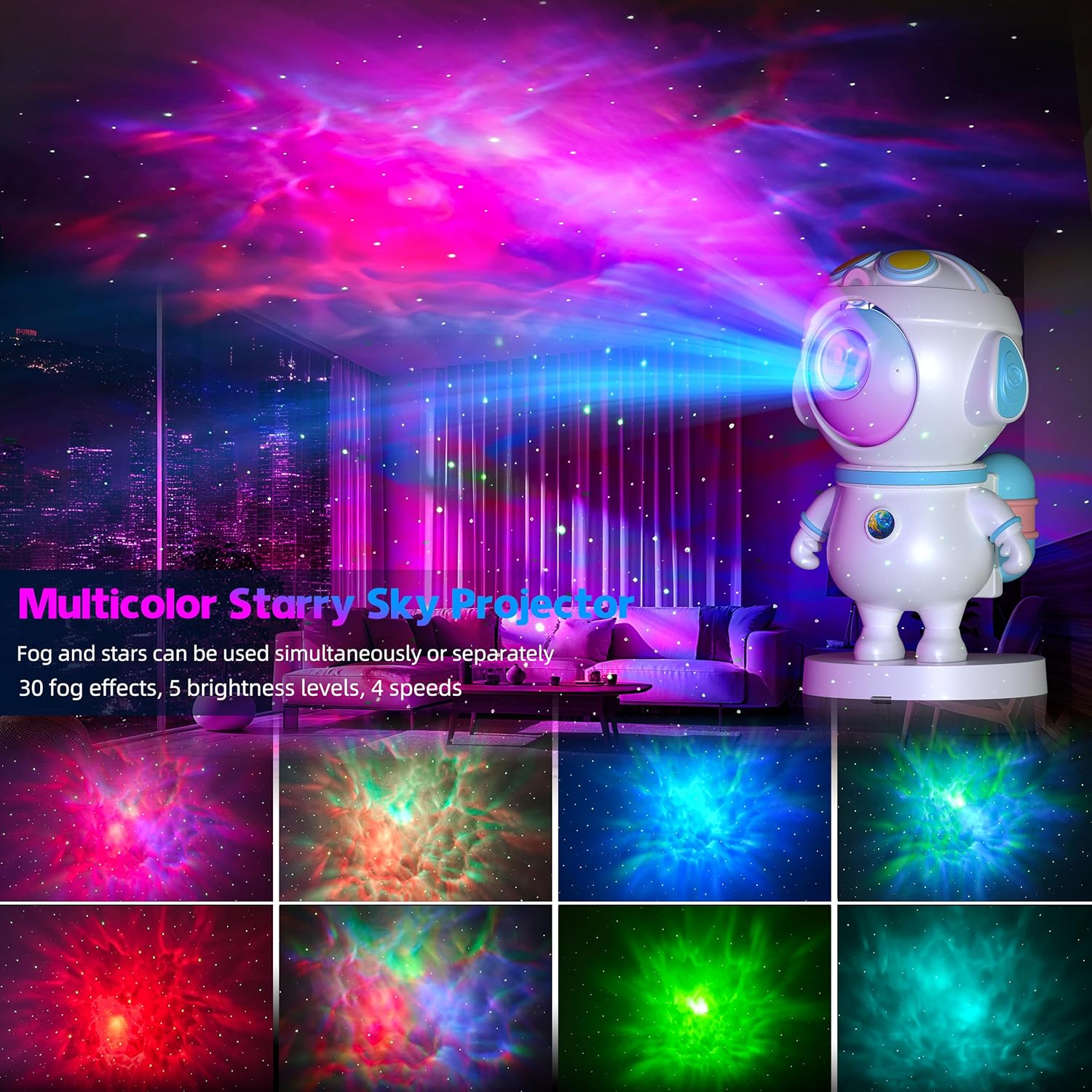 Thumbnail 1 de Astronaut Galaxy Projector with Remote and App Control
