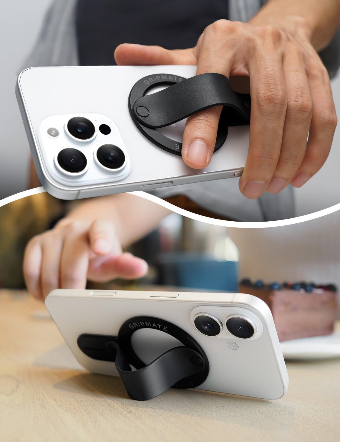 Detalle de GripMate for MagSafe Mobile Ring – Removable Magnetic Stand and Finger Grip for iPhone 16/15/14/13/12