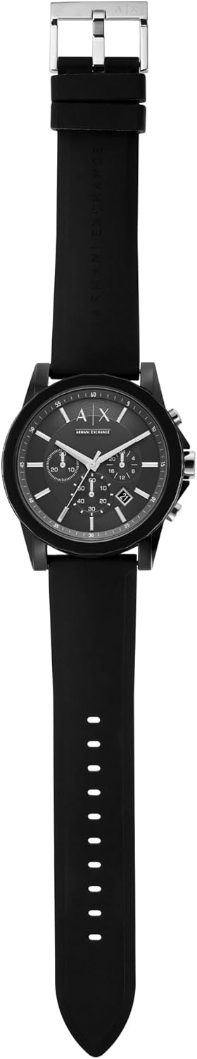 Detalle de Armani Exchange Herrenuhr: Quarz-Chronograph, 44 mm Gehäuse, Silikonarmband