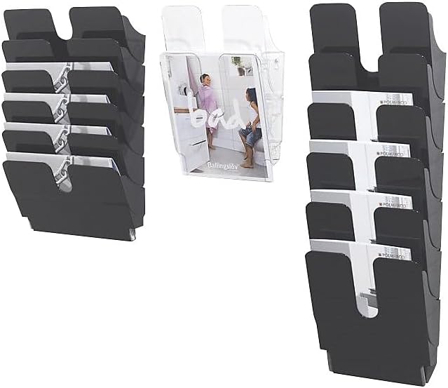 Detalle de Durable FlexiPlus 2 vägghängt broschyrställ, A4 stående, transparent plast