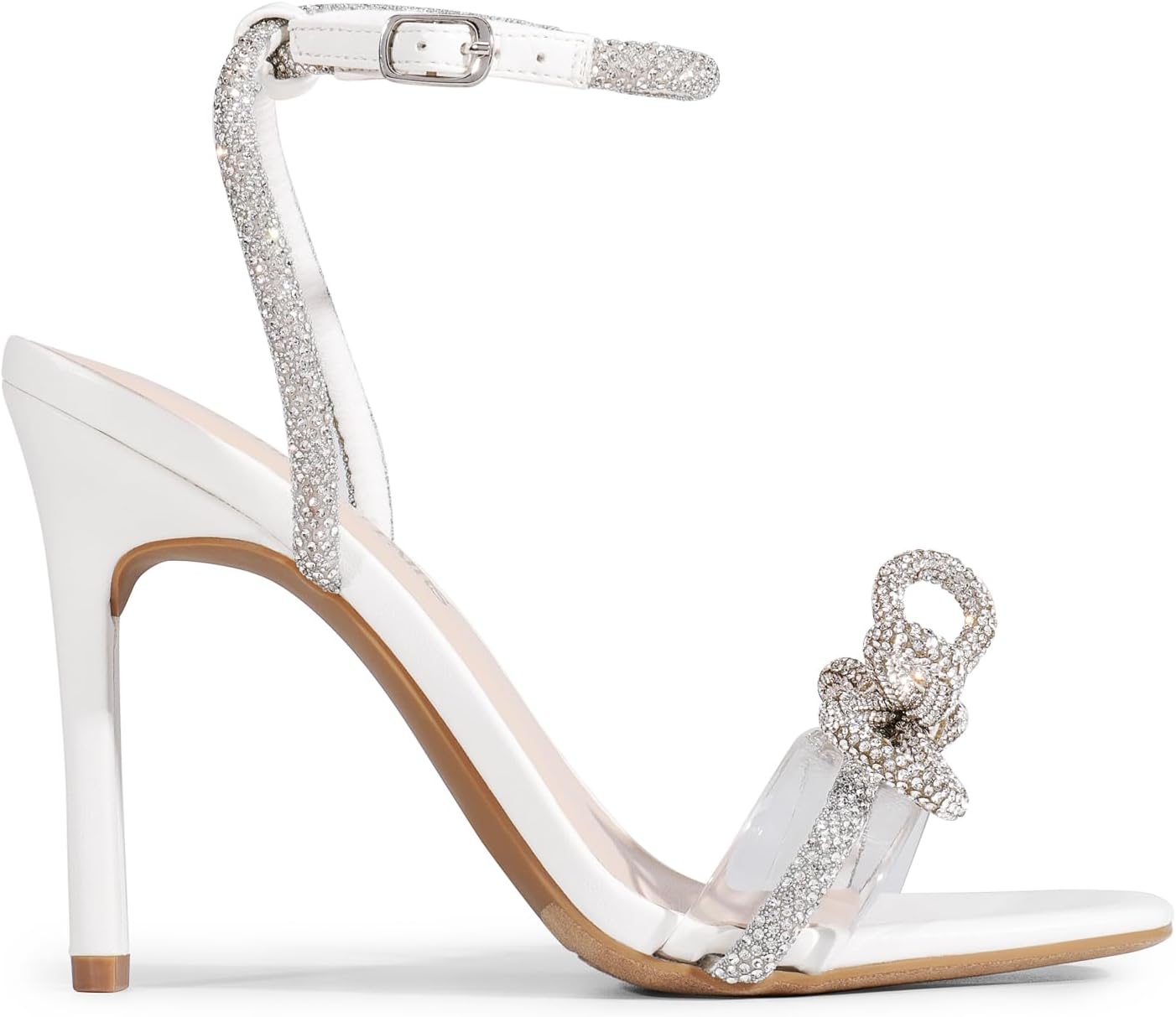 Thumbnail 4 de DREAM PAIRS Women’s Double Bowknots Crystal Slingback Heels (Clear Square-Toe)