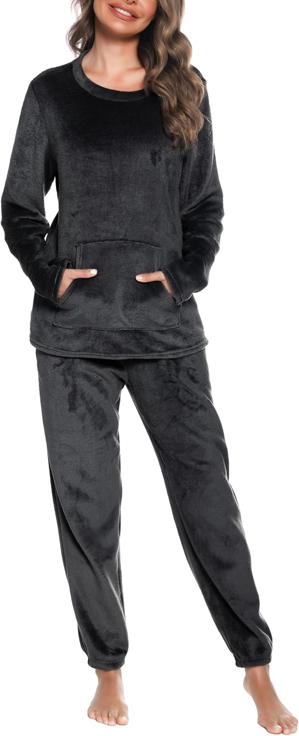 Detalle de Lovasy Pyjama en Polaire femme, ensemble chaud avec poches ⚙