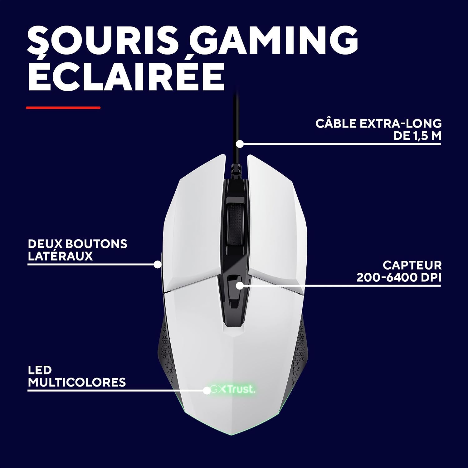 Detalle 2 de GXTrust 1109W Vylax souris gamer 6400 DPI