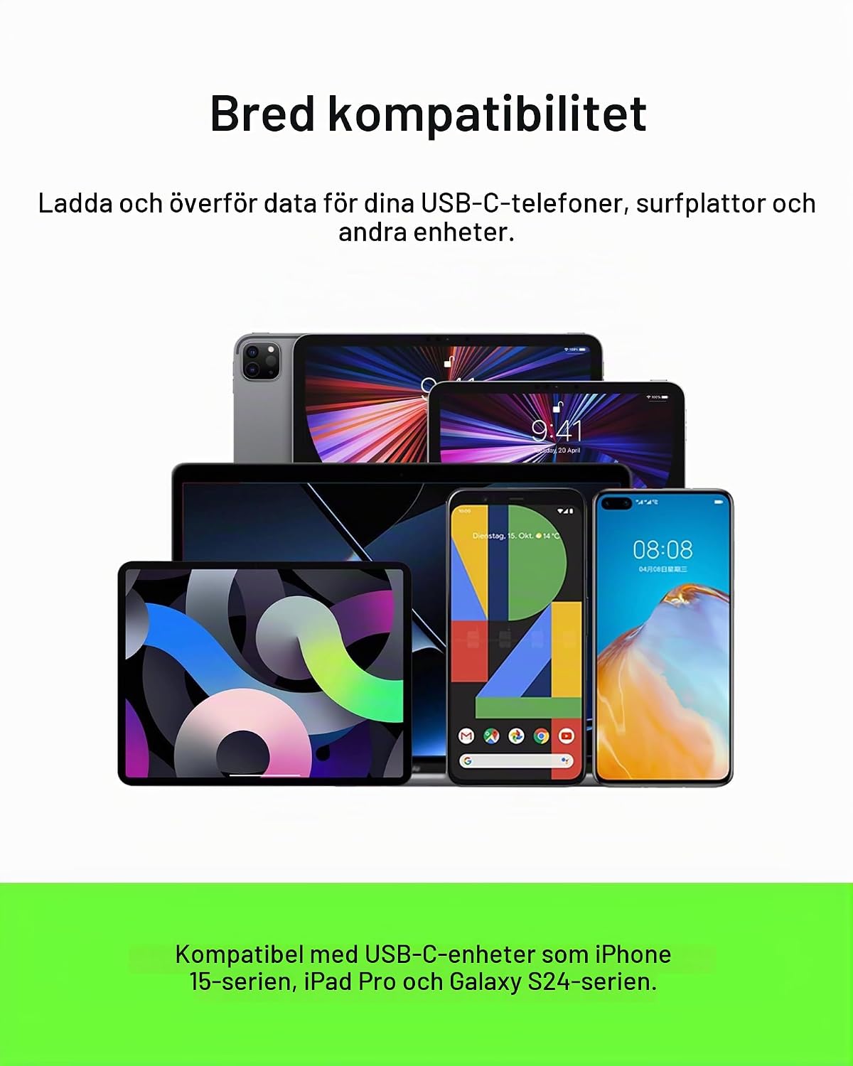 Thumbnail 4 de Belkin USB-A–till-USB-C-kabel, 2-pack, 3,3 ft och 15 W