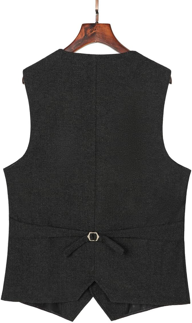Detalle de Solovedress Wolle Anzugweste – Formale Regular Fit für Hochzeit, Groomsmen und Alltag
