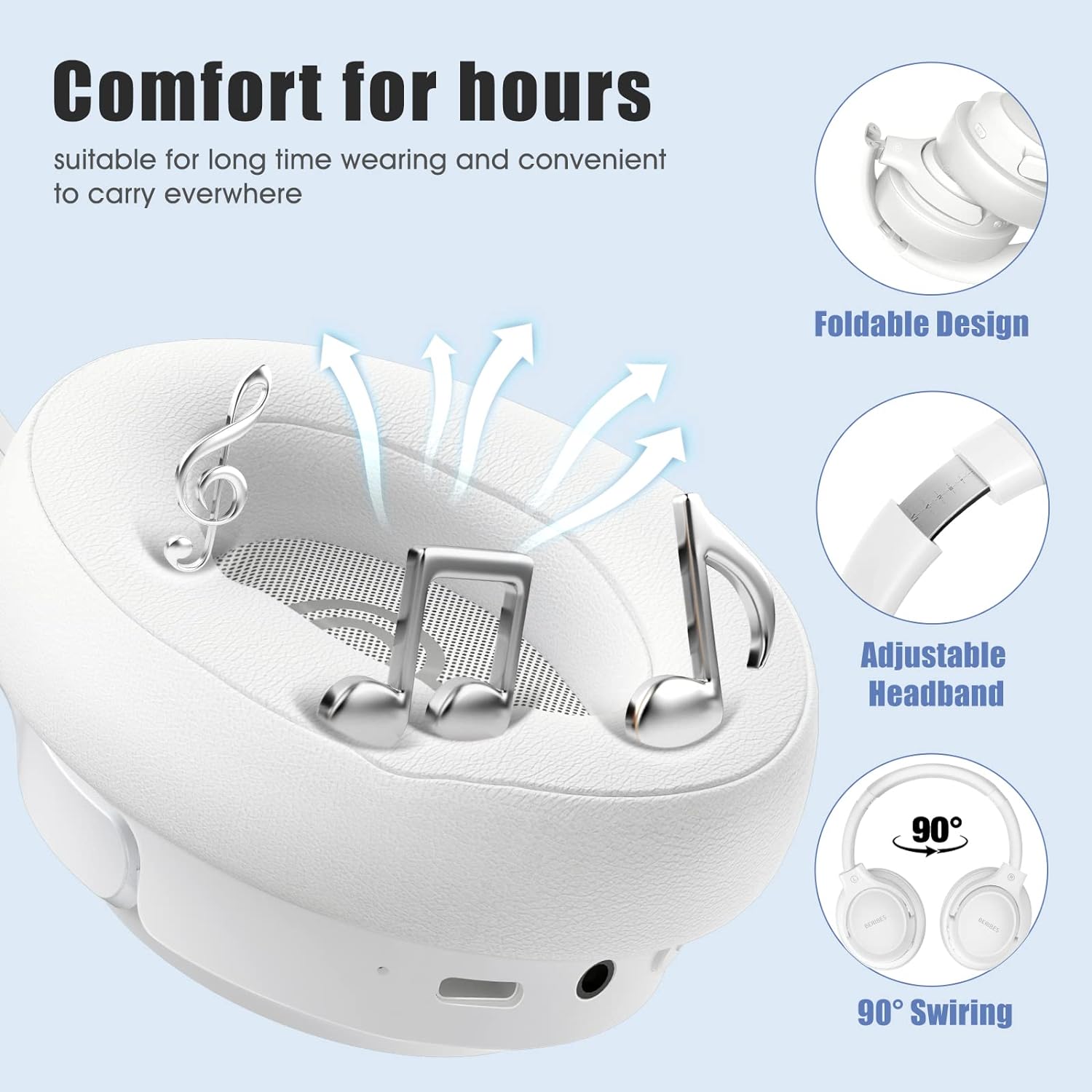 Thumbnail 3 de BERIBES Bluetooth Kopfhörer Over Ear 65 Std