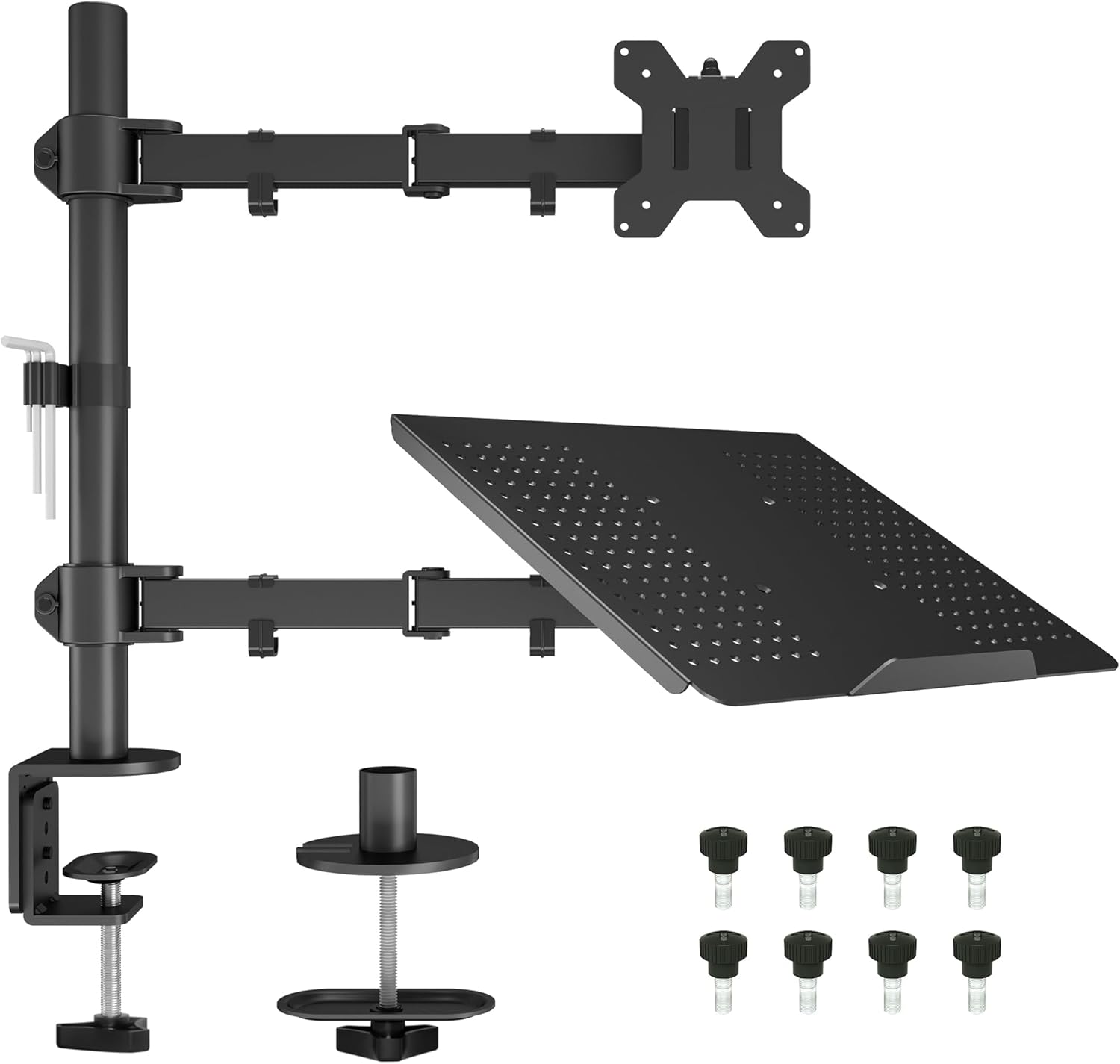 Detalle de BONTEC Monitorarm mit Laptophalter für 13–32" Bildschirme 🖥