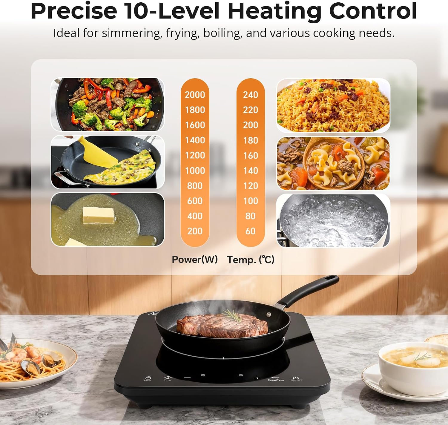 Thumbnail 1 de KICHPOWER Single Induction Hob 2000W: Portable, Safe, and Practical for Everyday Cooking