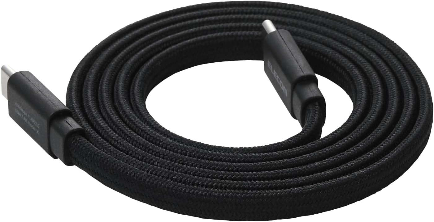 Detalle de エレコム MPA-CCECMGF10BK USB Type-Cケーブル マグネット式・フラットナイロンメッシュ・最大60W