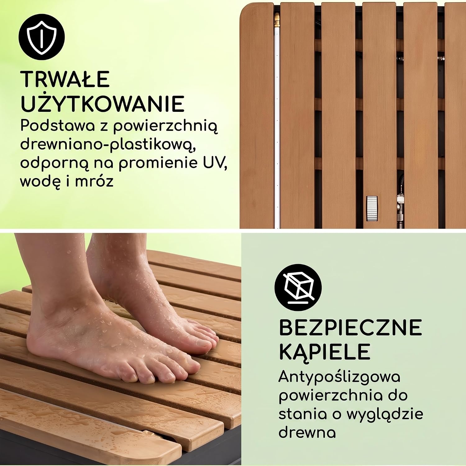 Detalle de blumfeldt 10036436 – mobilny prysznic ogrodowy WPC, strumień do 4 m
