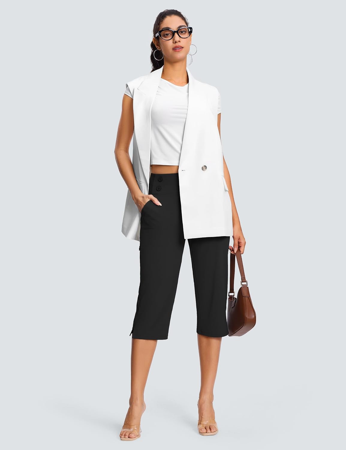 Thumbnail 2 de ISEEGZ High-Waist Stretch Capri Pants for Women (15"/18"/21"/27") with Pockets