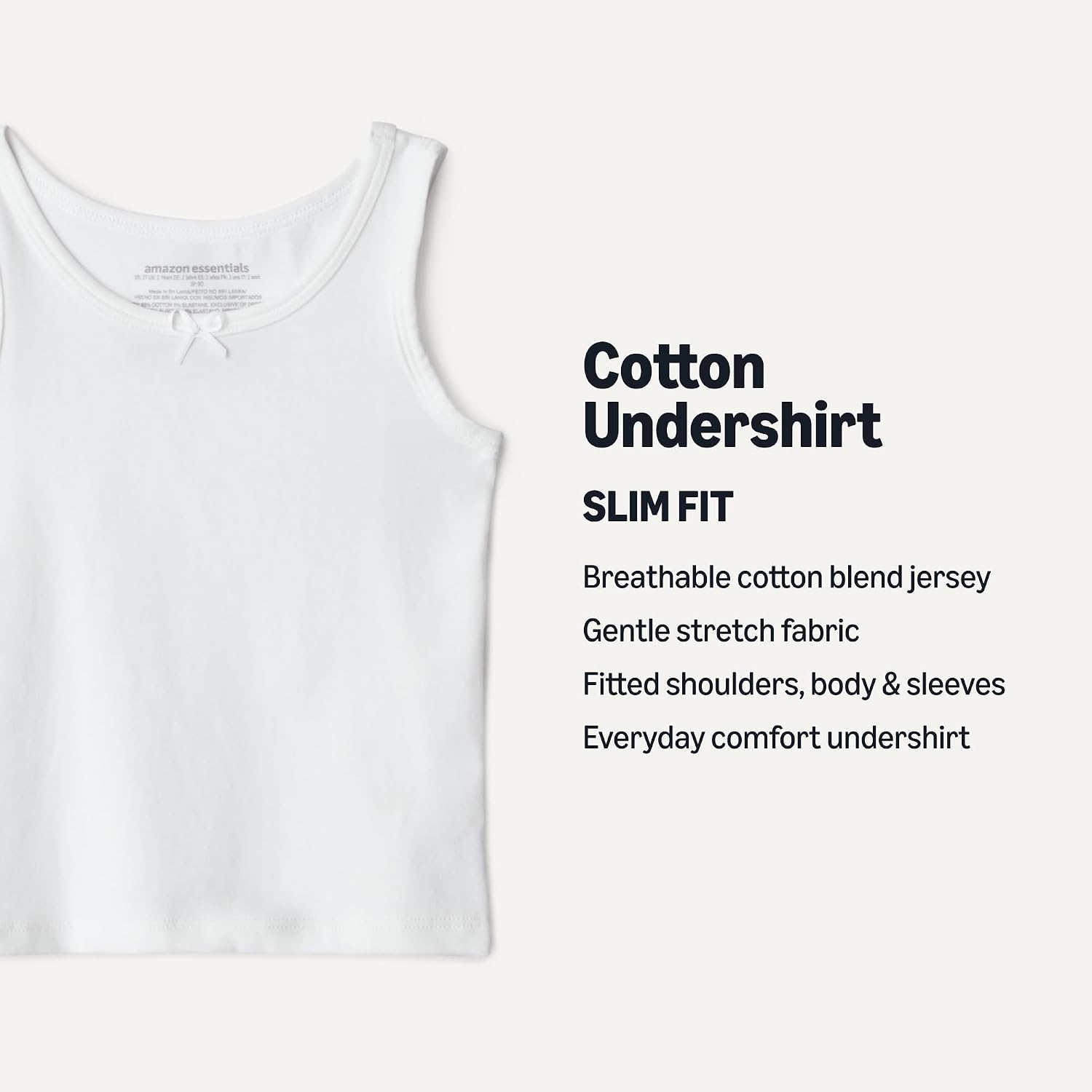Detalle de Amazon Essentials Girls' Cotton Jersey Vest Undershirt (Pack of 5)