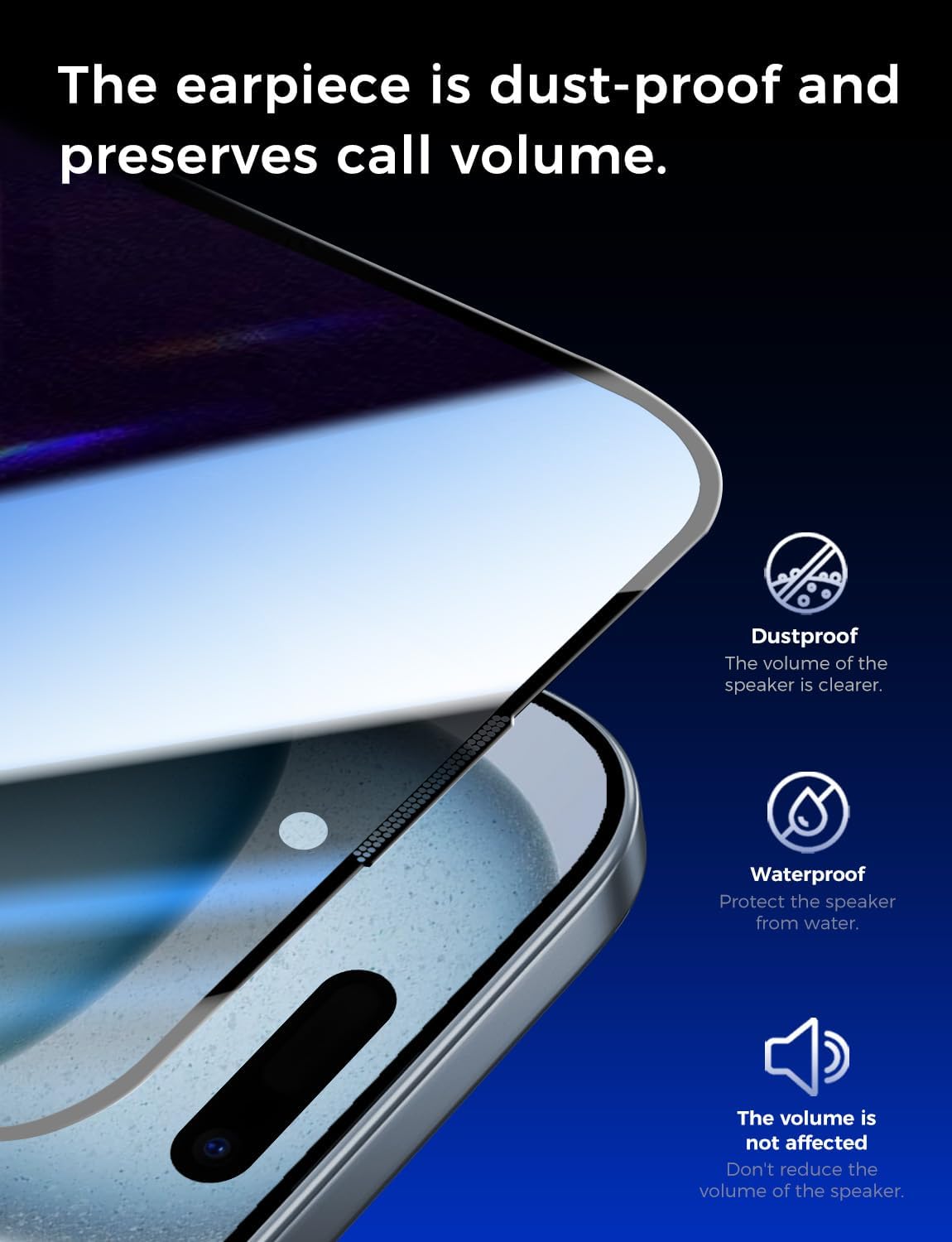 Detalle 2 de MAGIC JOHN DT-IPH15-PRV Privacy Glass Screen Protector, 2-Pack for iPhone 15