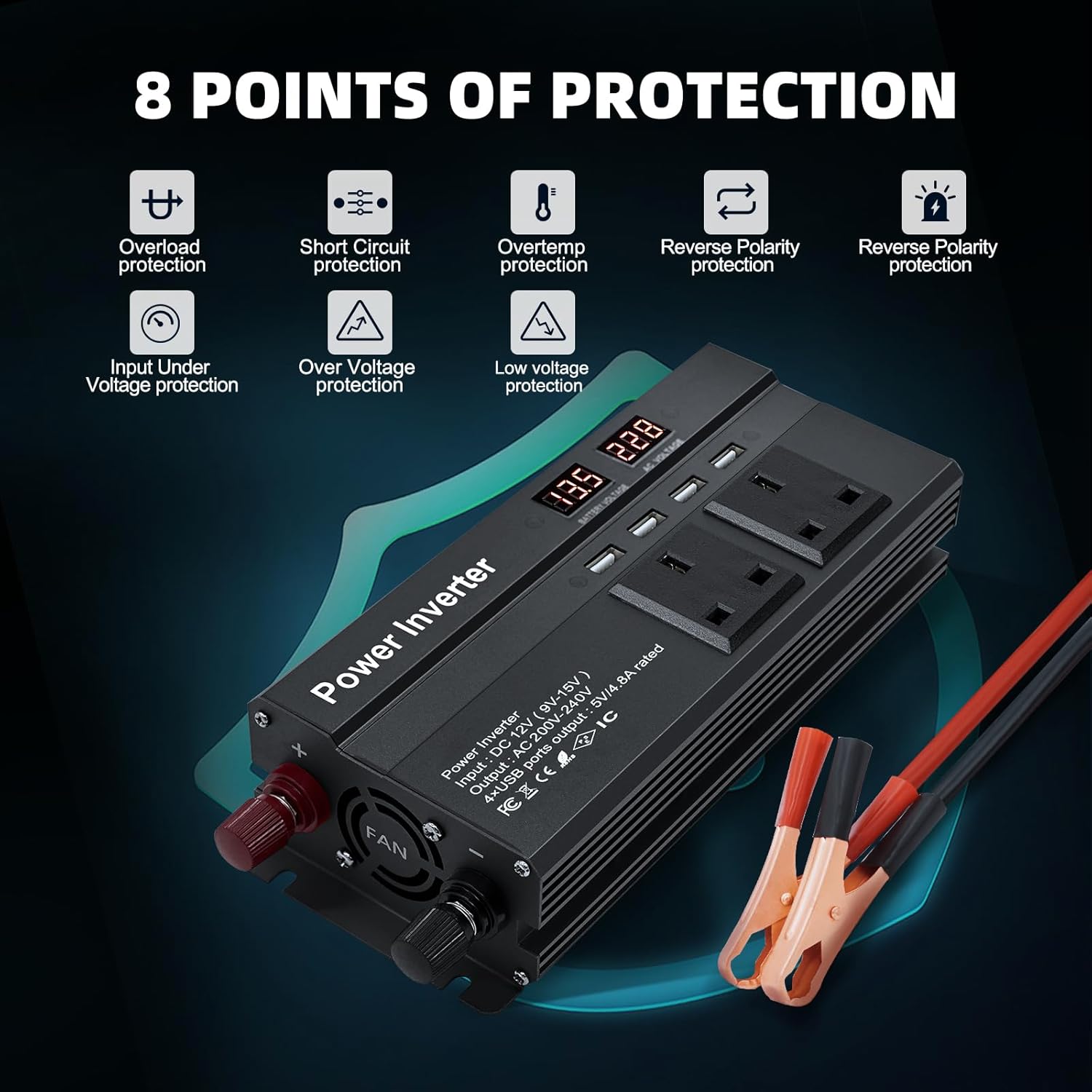 Thumbnail 1 de LVYUAN Power Inverter 2000W 12V to 240V Car Converter 🔌