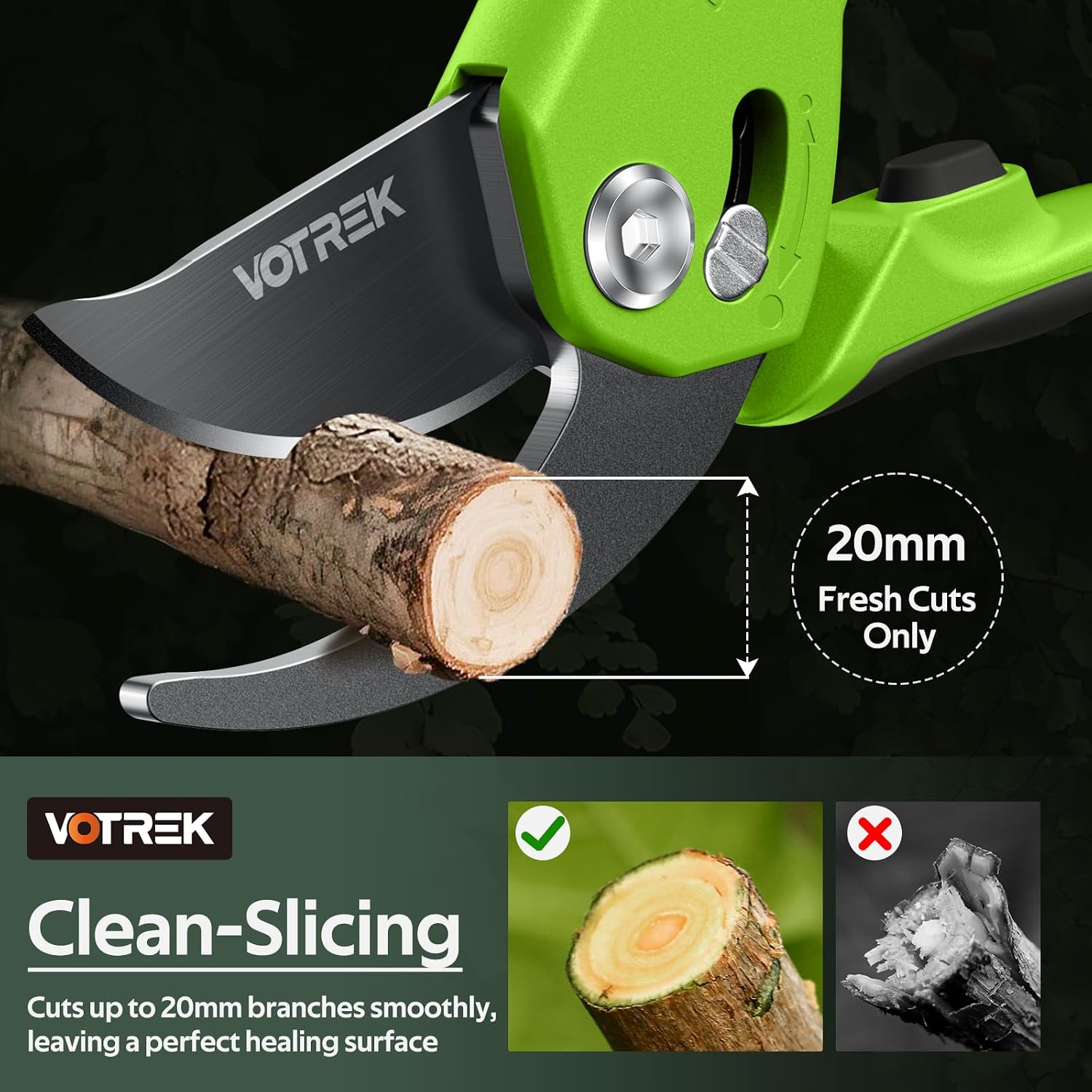 Thumbnail 1 de VOTREK VT-X850 Bypass Secateurs, Adjustable Grip, SK5 Steel Blade