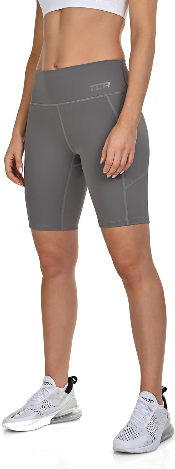 Thumbnail 1 de TCA Pantaloncini da Yoga a Vita Alta da Donna – Pantaloncini Biker Morbidissimi con Controllo Pancia e Tasche Laterali per Corsa, Palestra e Allenamento