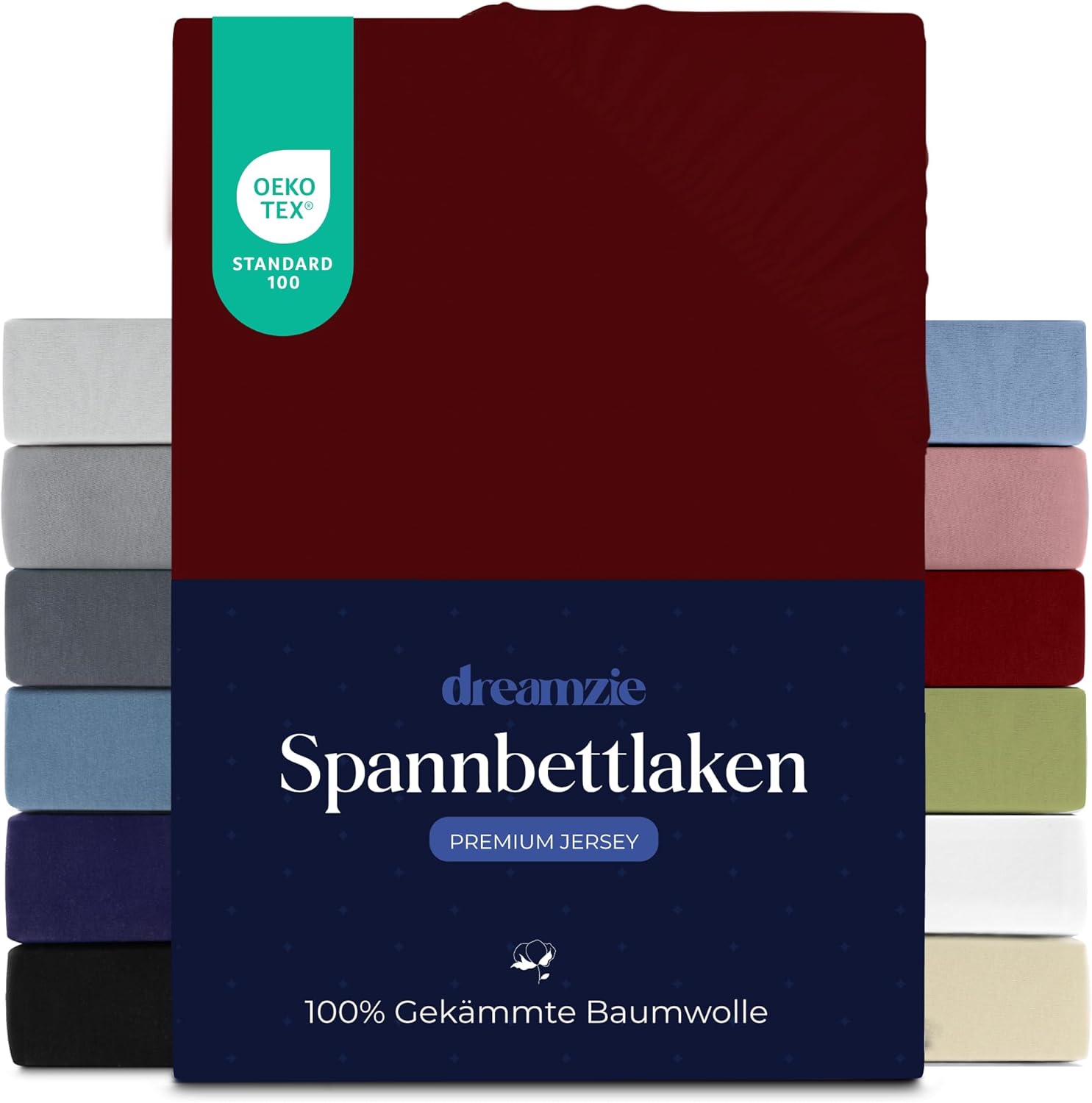 Thumbnail 6 de Dreamzie Premium Spannbettlaken 70x200 cm – 100% gekämmte Baumwolle, 150 GSM, hellblau