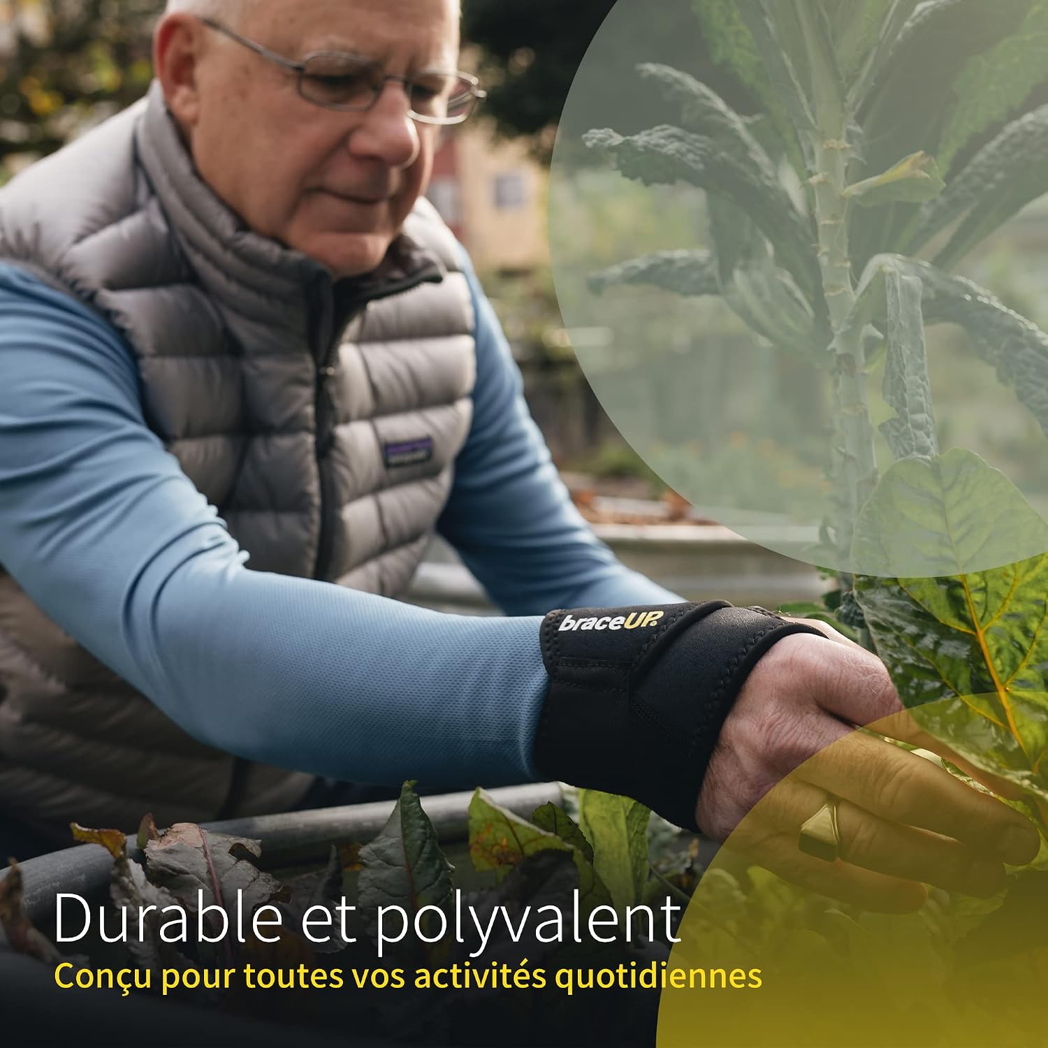 Detalle de BraceUP Attelle Poignet – Bande de compression, orthèse poignet, soutien ajustable pour sport et rééducation