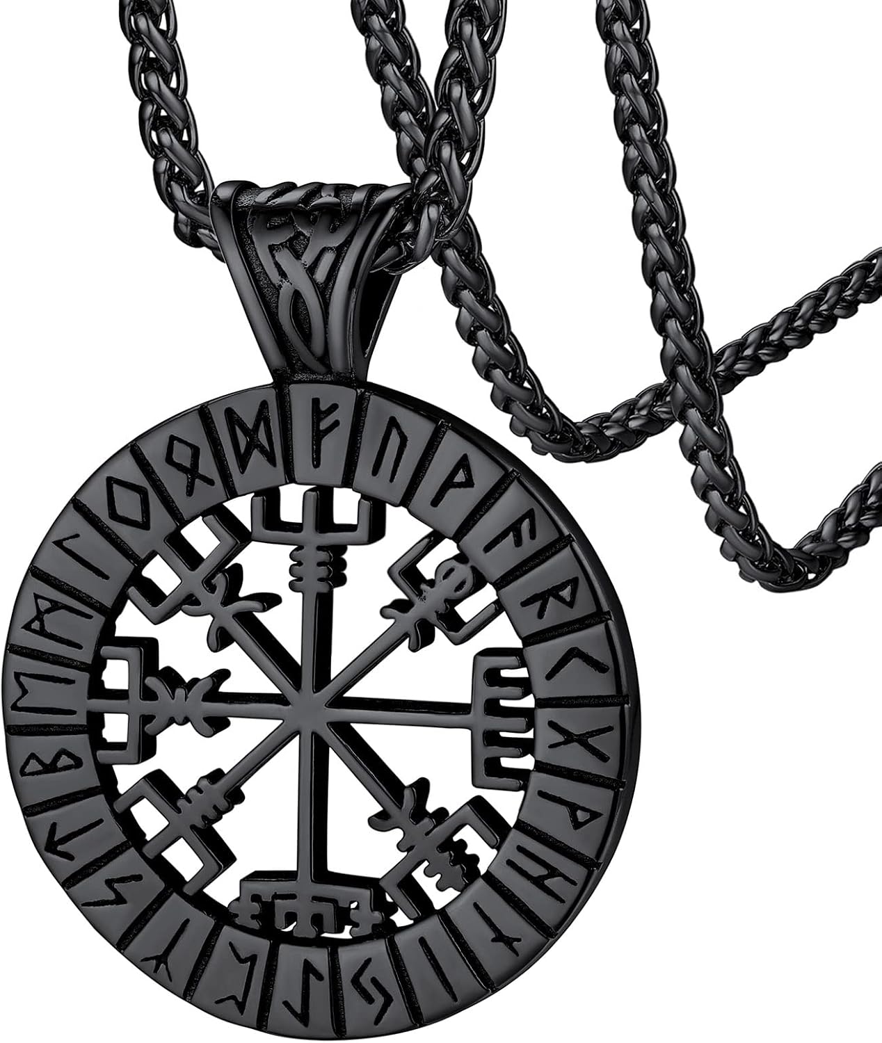 Detalle de FaithHeart Collana Vichinga Runica Bussola 35,5 mm