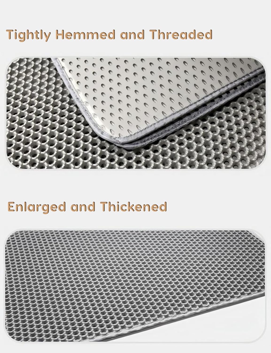 Detalle 2 de Tapis de litière pour chat PalNests, double couche EVA antidérapant imperméable 60 x 40 cm (gris)
