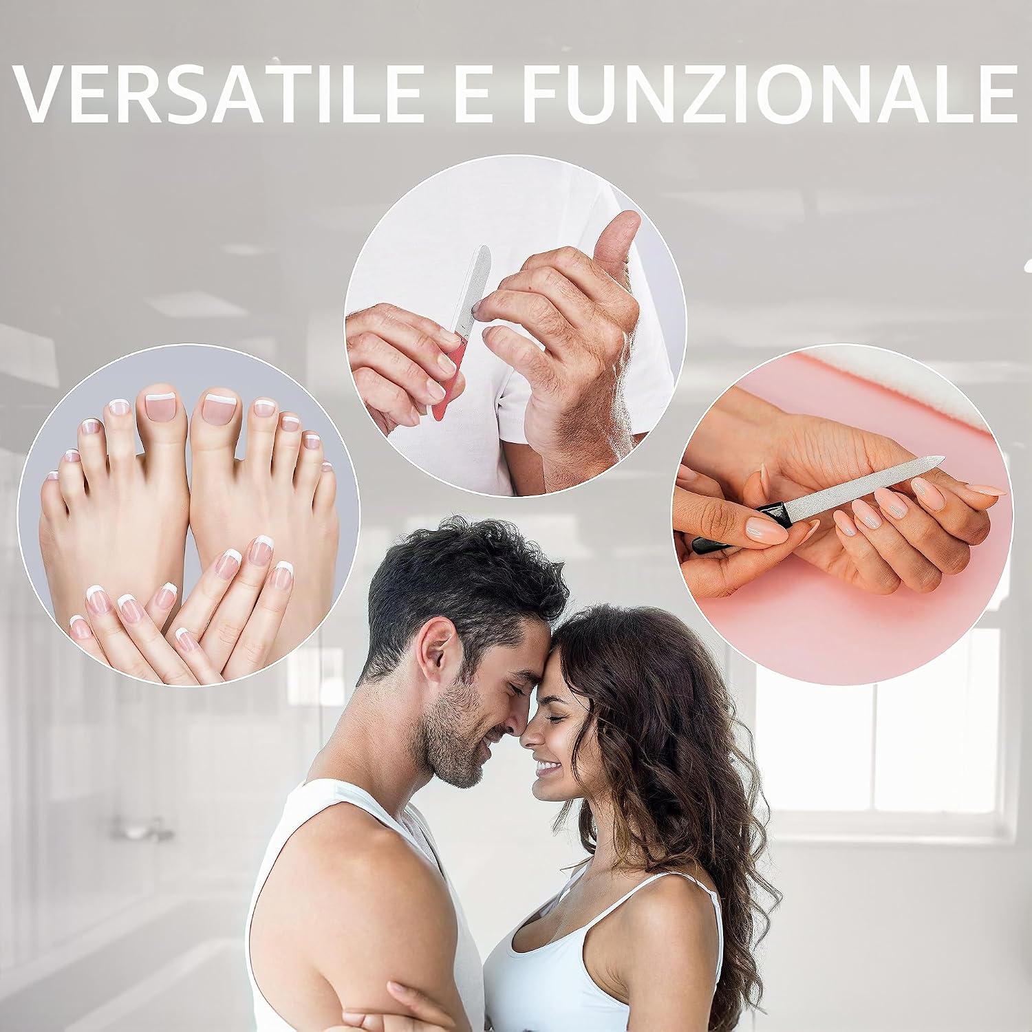 Detalle 2 de Set di Lime per Unghie in Zaffiro Marqus – 6 Pezzi con Tampone a 3 Vie, Acciaio Inossidabile, Zaffiro a Doppia Faccia, Manico Nero Antiscivolo