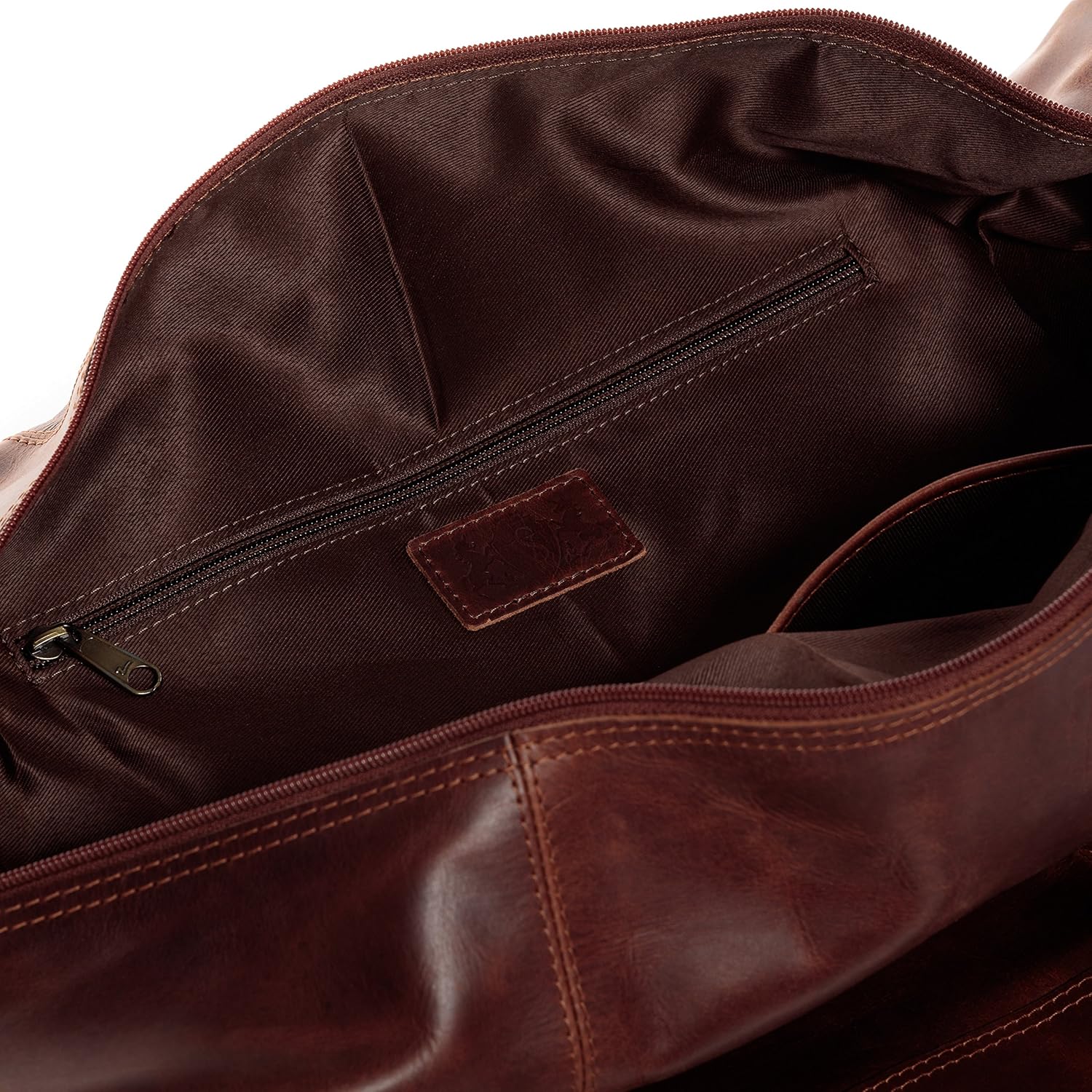 Detalle de SID & VAIN Travel Bag Holdall Yale Large Duffel: Real Leather Weekender for Any Adventure
