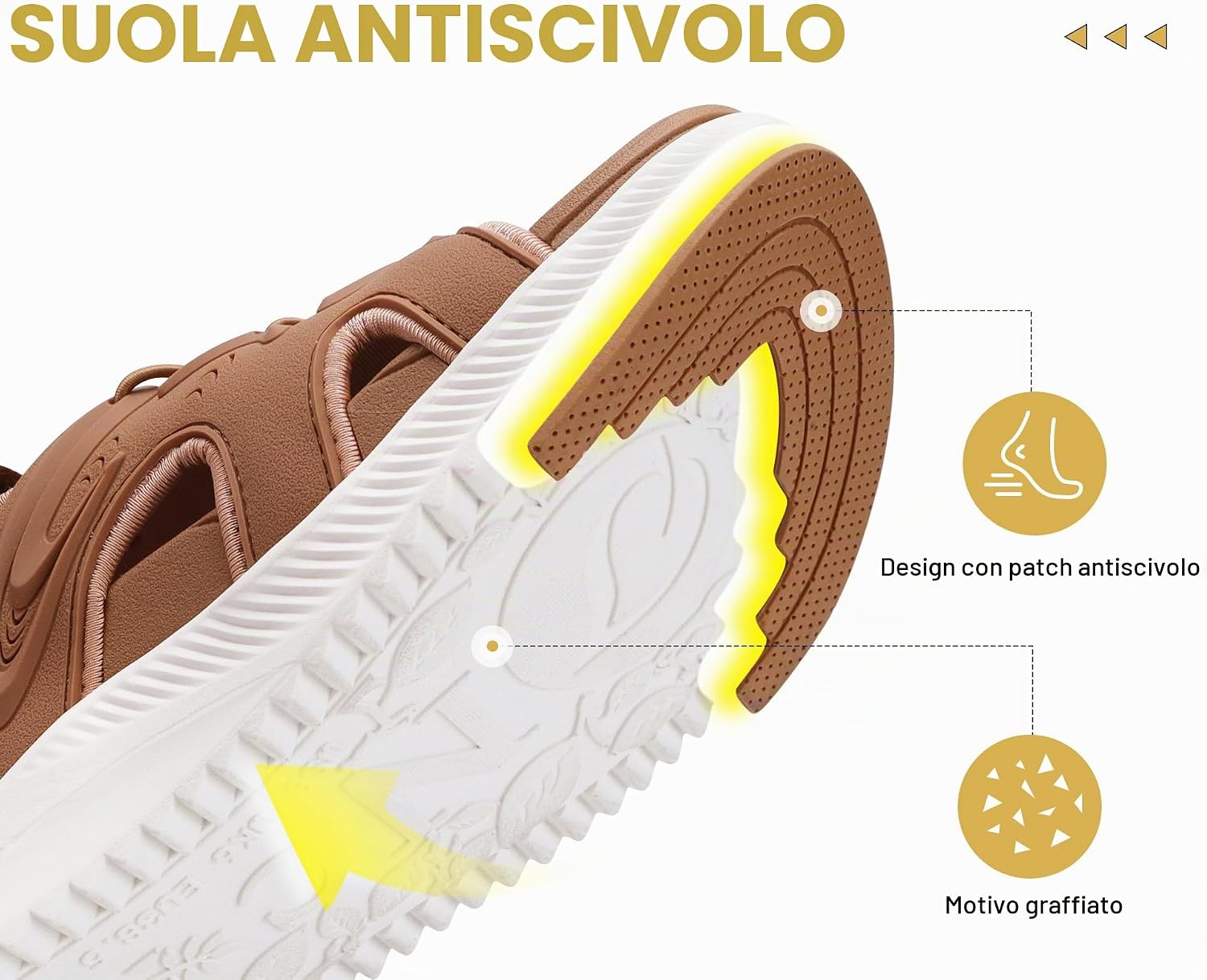 Detalle de ONCAI Walking Sandali Donna: trekking, comforte e supporto arco per lunghe camminate
