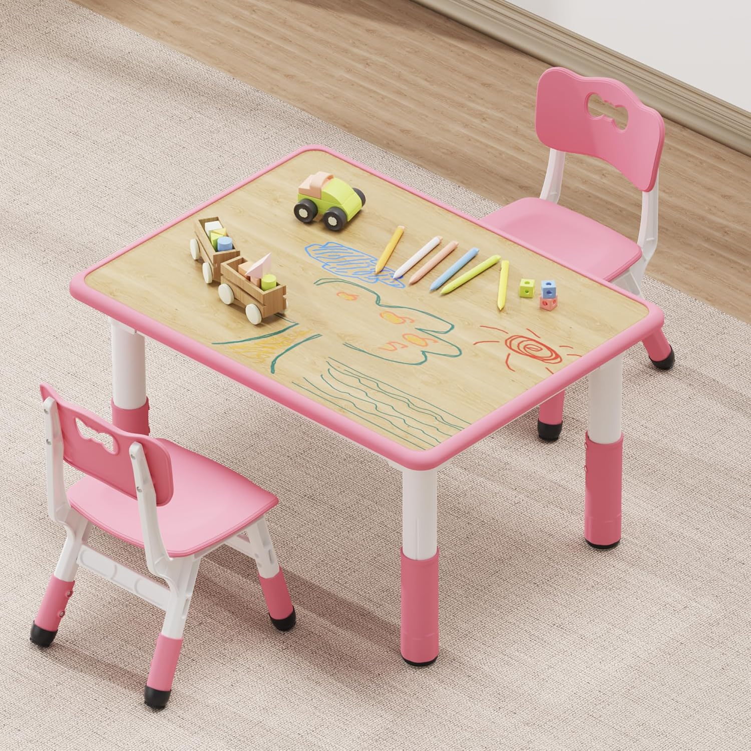 Thumbnail 6 de Brelley Adjustable Kids' Table and Chair Set 31.5" L x 23.6" W
