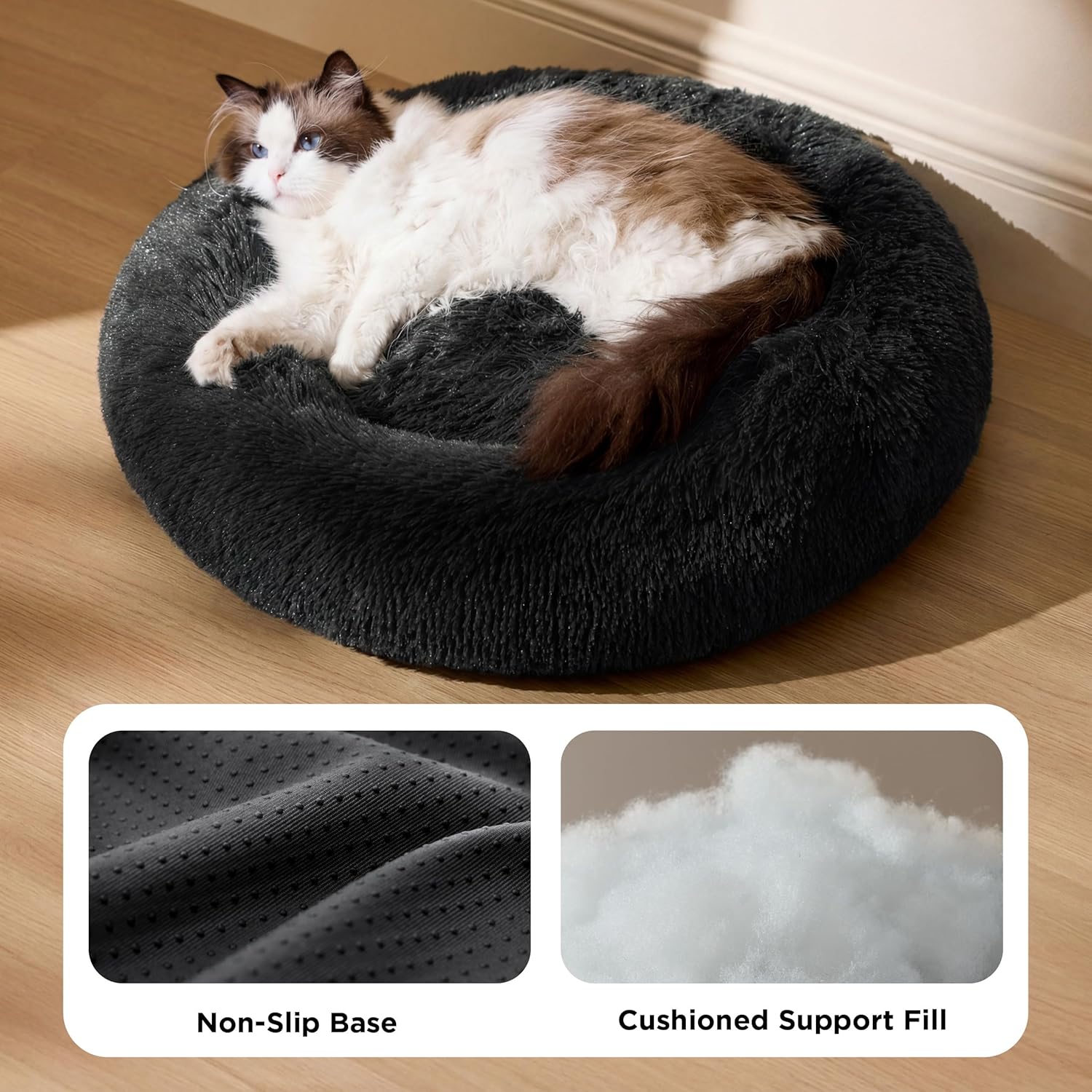 Detalle de Bedsure Large Round Cat Bed 50x50x13 cm 🐱