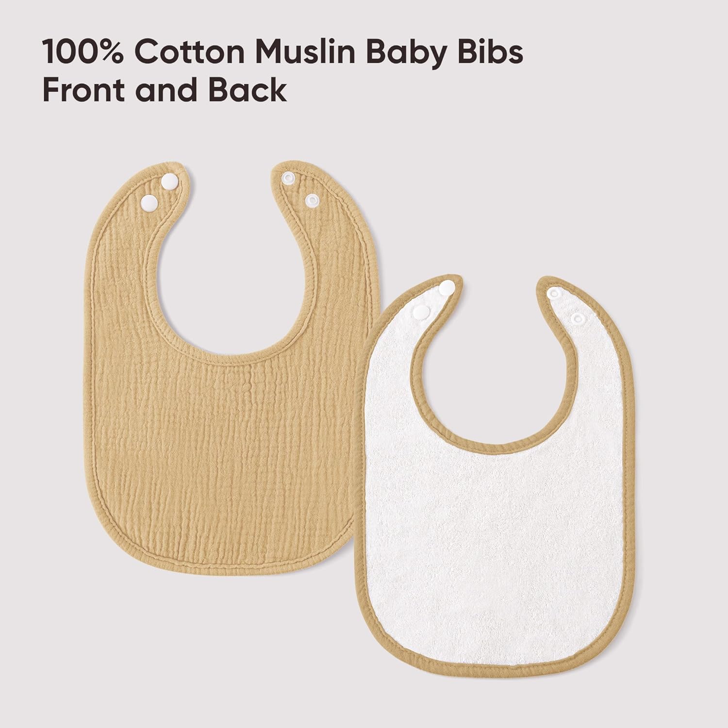 Thumbnail 4 de Bearmoss Muslin Baby Dribble Bibs (100% Cotton) – 8 Pack Adjustable Bandana Drool Bibs